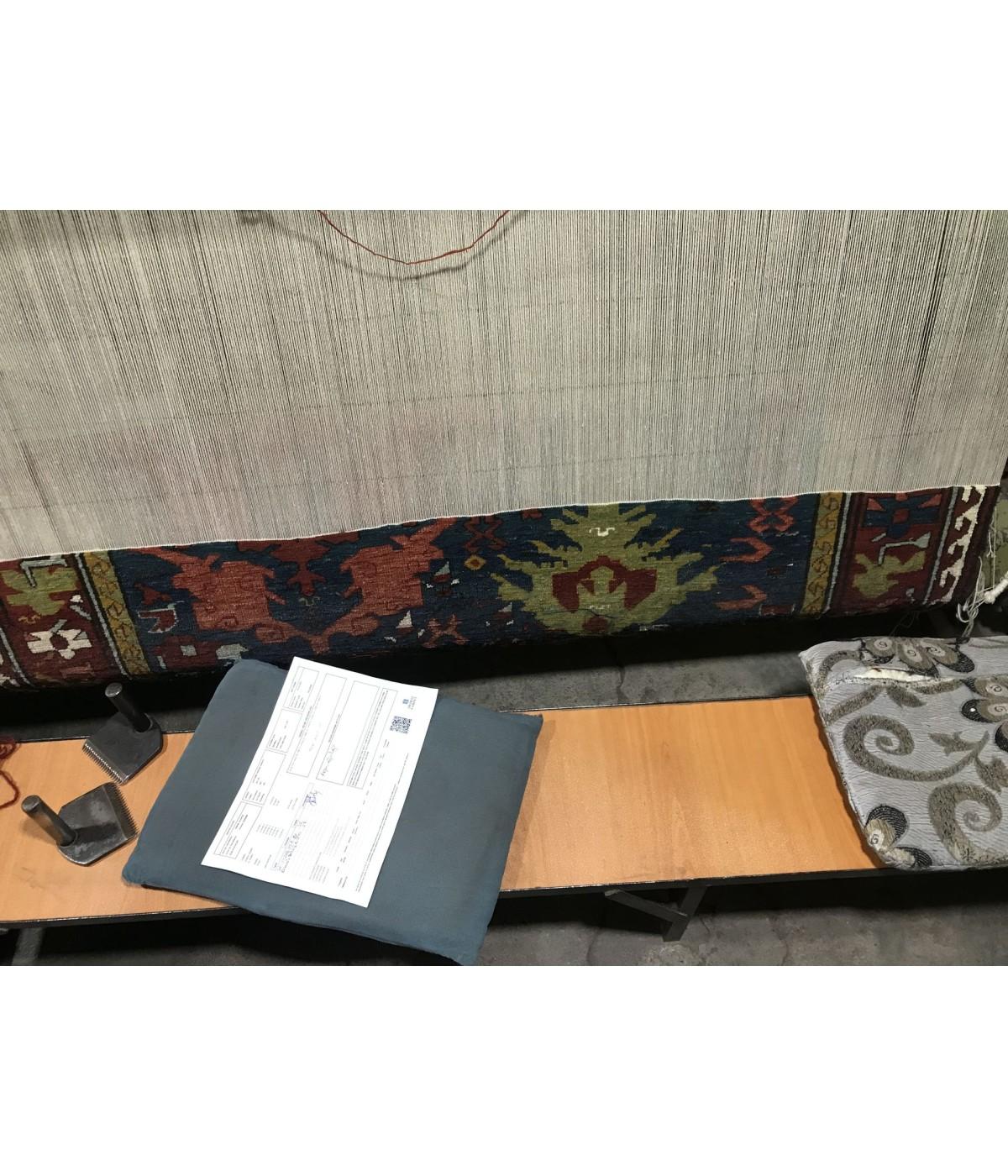 Ararat Rugs Palmettes and Flowers Lattice Rug Antique Revival Carpet Natural Dye For Sale 3