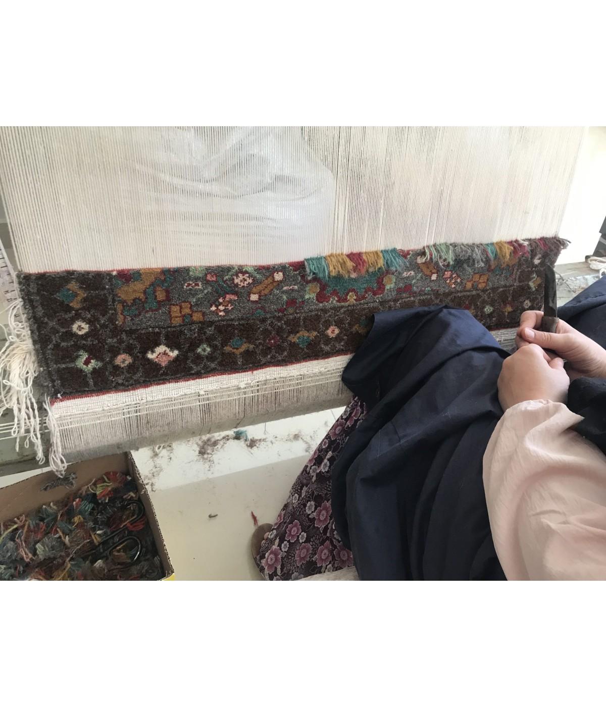 Vegetable Dyed Ararat Rugs Palmettes and Flowers Lattice Rug Antique Revival Carpet Natural Dye For Sale