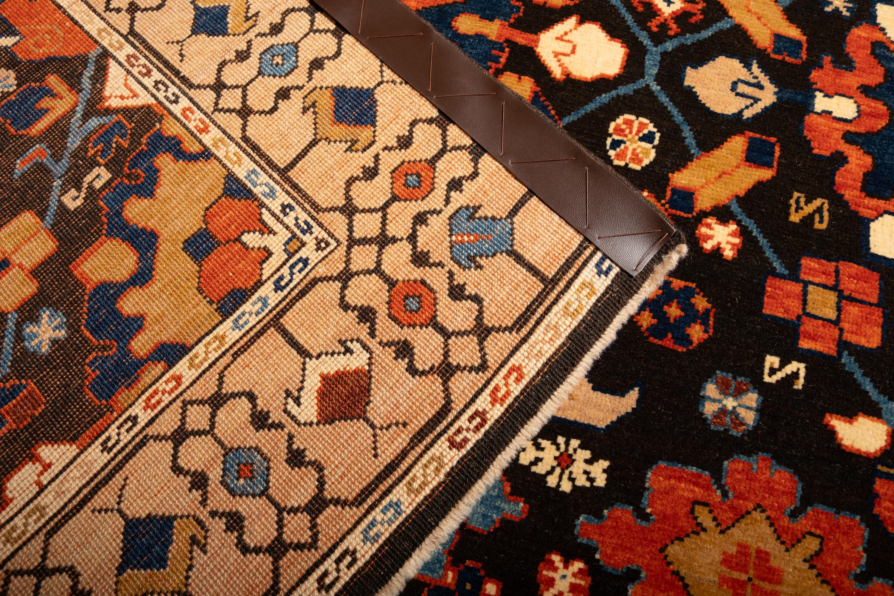 Ararat Rugs Palmettes and Flowers Lattice Rug Antique Revival Carpet Natural Dye In New Condition For Sale In Tokyo, JP