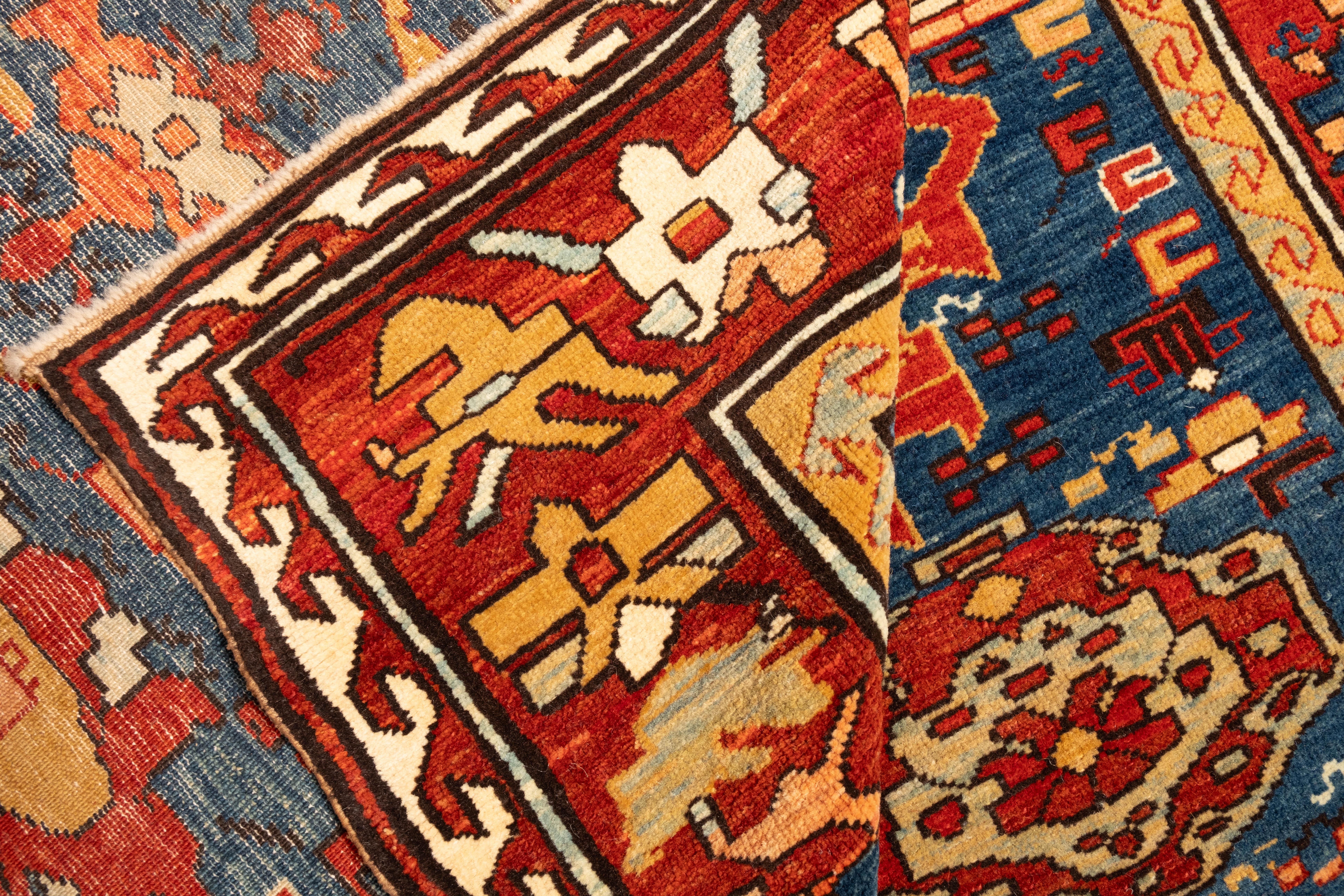 Ararat Rugs Palmettes and Flowers Lattice Rug Antique Revival Carpet Natural Dye In New Condition For Sale In Tokyo, JP
