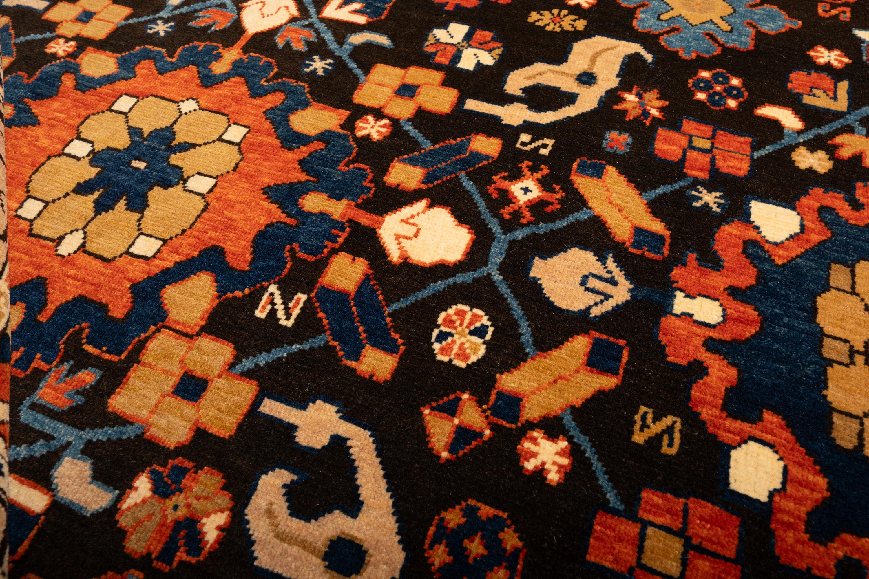 Wool Ararat Rugs Palmettes and Flowers Lattice Rug Antique Revival Carpet Natural Dye For Sale