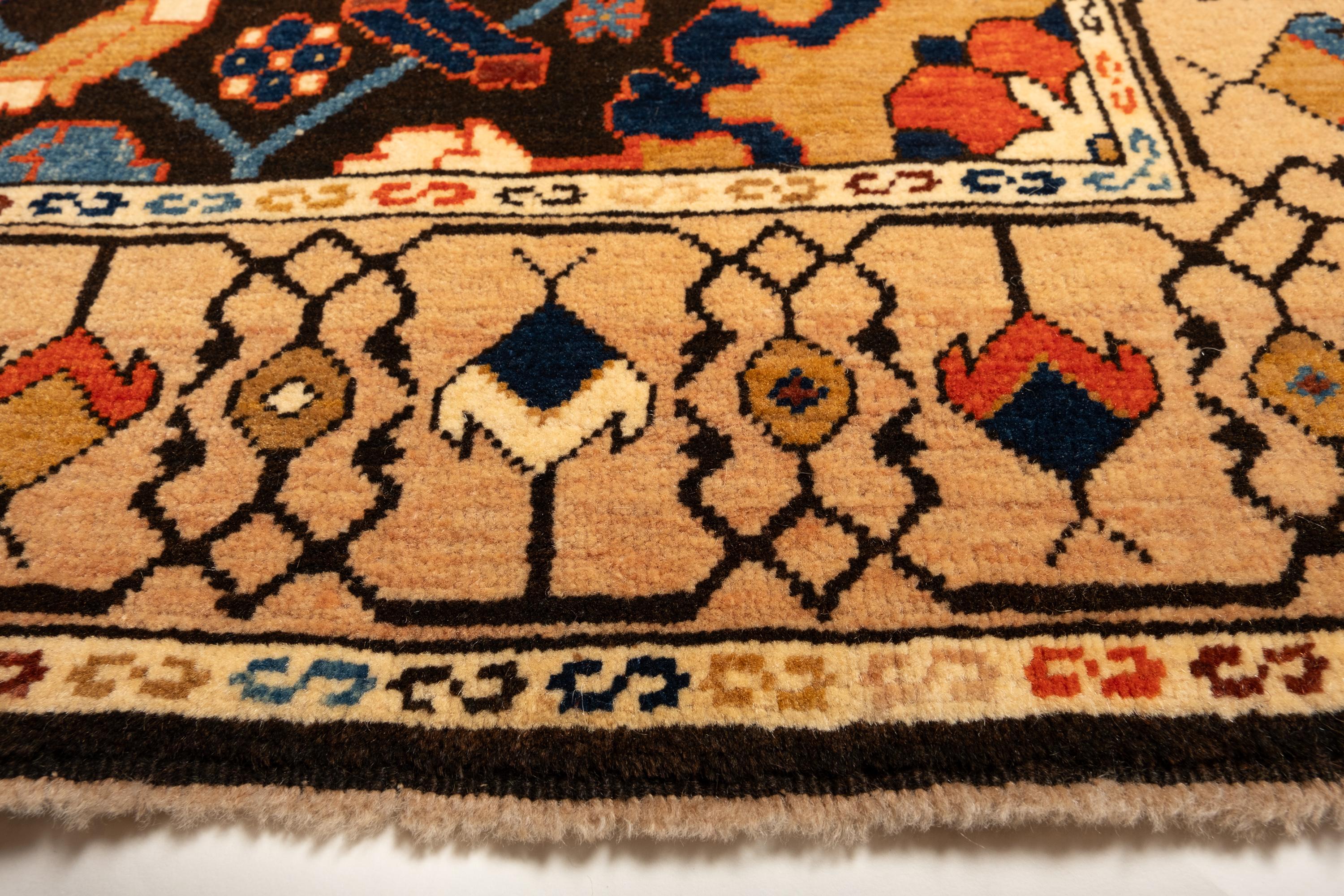 Ararat Rugs Palmettes and Flowers Lattice Rug Antique Revival Carpet Natural Dye For Sale 1