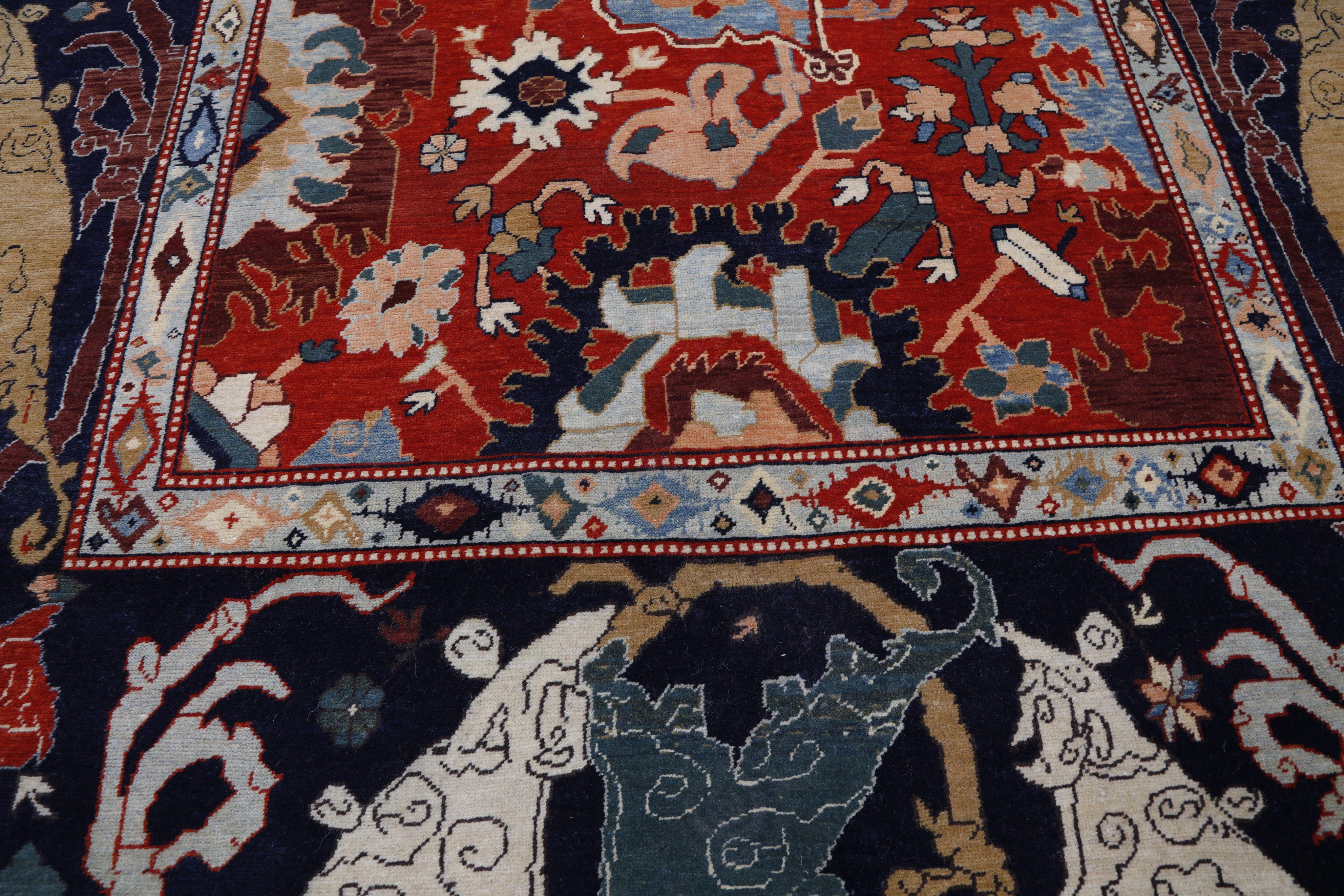 Ararat Rugs Palmetten und Blumen Gitterteppich Bidjar Revive Teppich Natürlich gefärbt (Revival) im Angebot