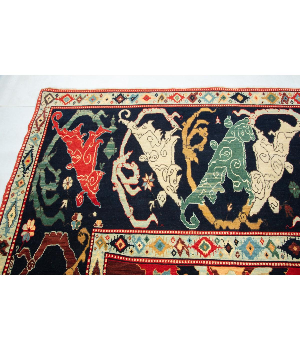 Vegetable Dyed Ararat Rugs Palmettes and Flowers Lattice Rug Bidjar Revival Carpet Natural Dyed For Sale