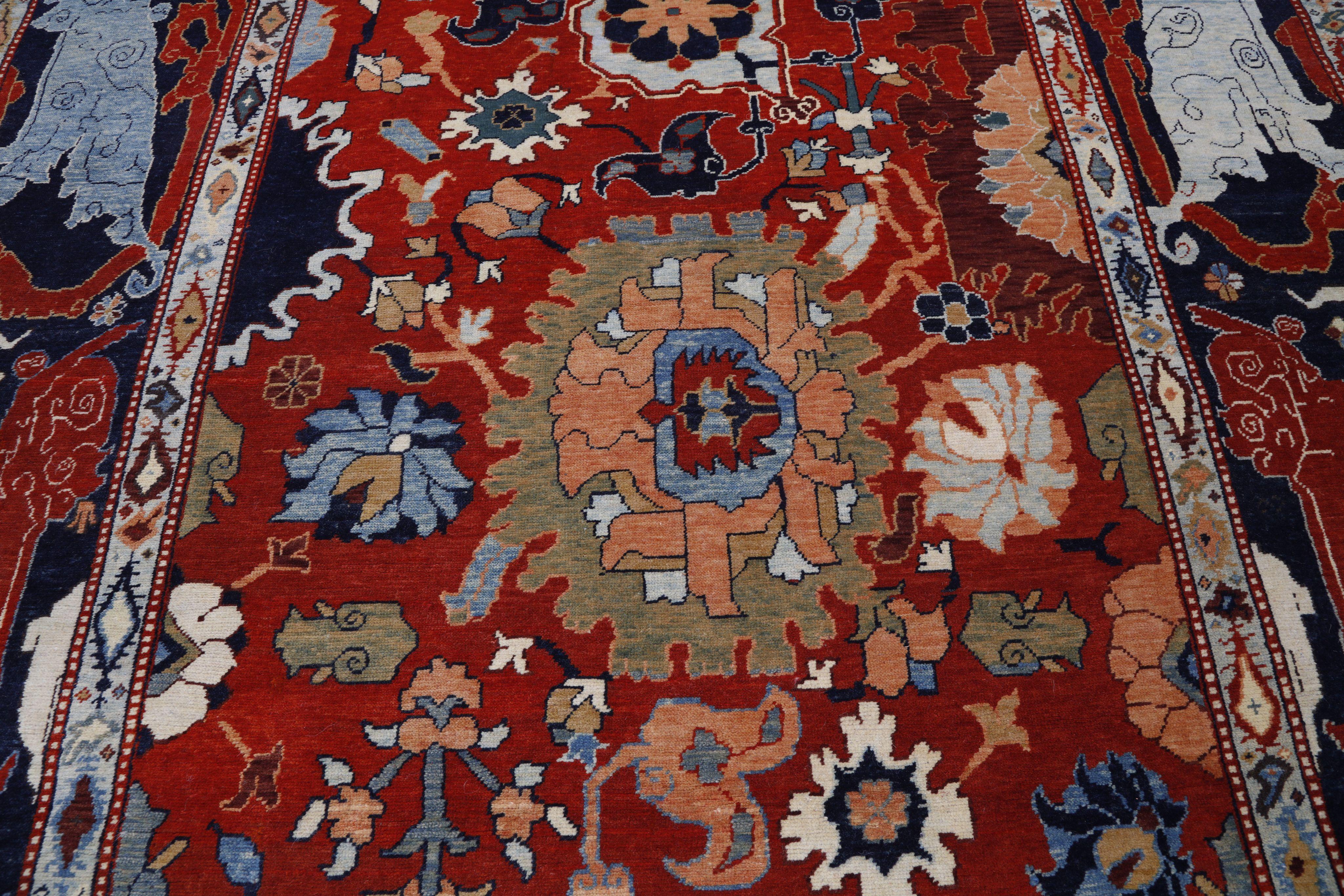 Ararat Rugs Palmetten und Blumen Gitterteppich Bidjar Revive Teppich Natürlich gefärbt (Pflanzlich gefärbt) im Angebot
