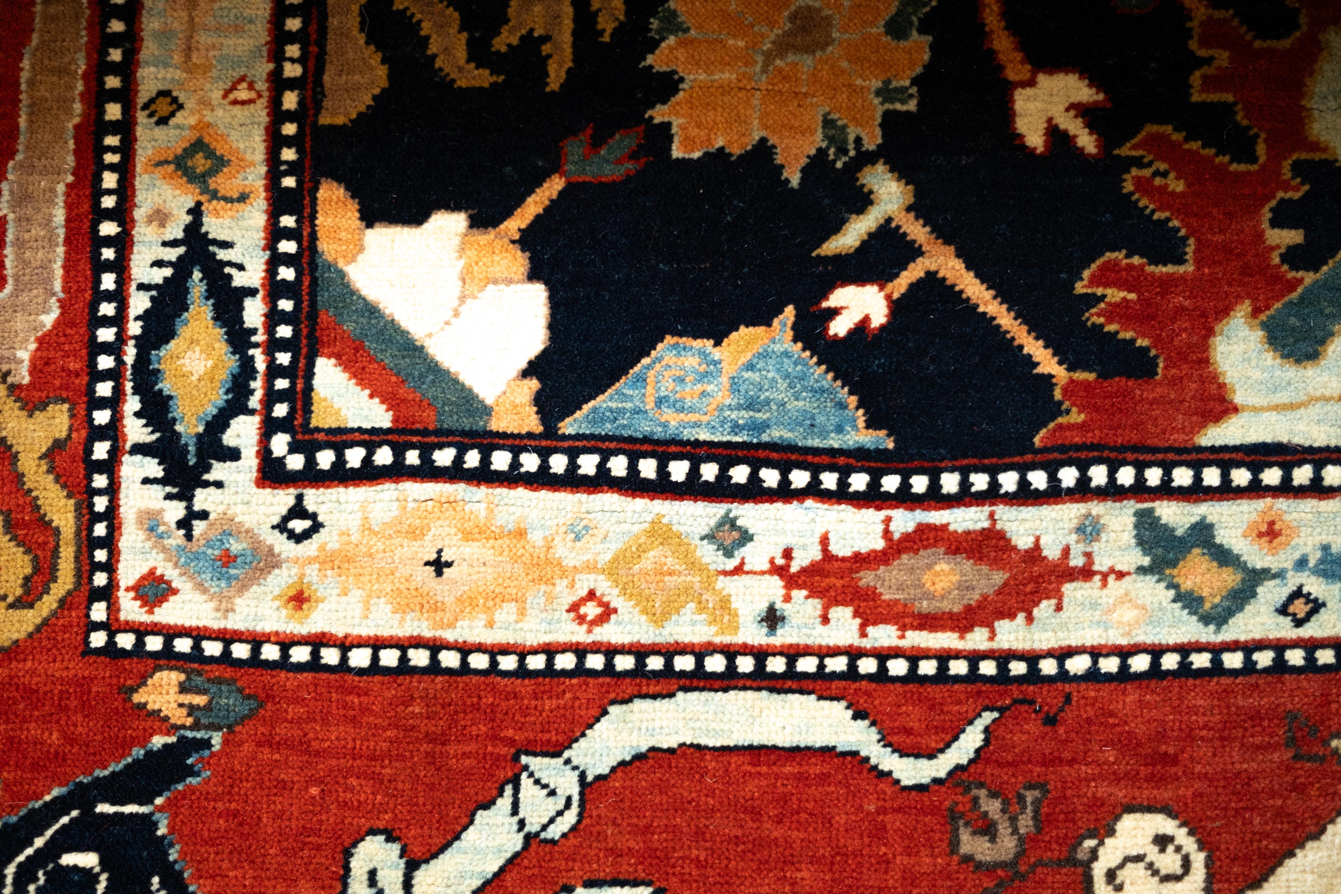 Ararat Rugs Alfombra de Rejilla Palmetas y Flores Alfombra de Renacimiento Bidjar Teñido Natural Lana en venta