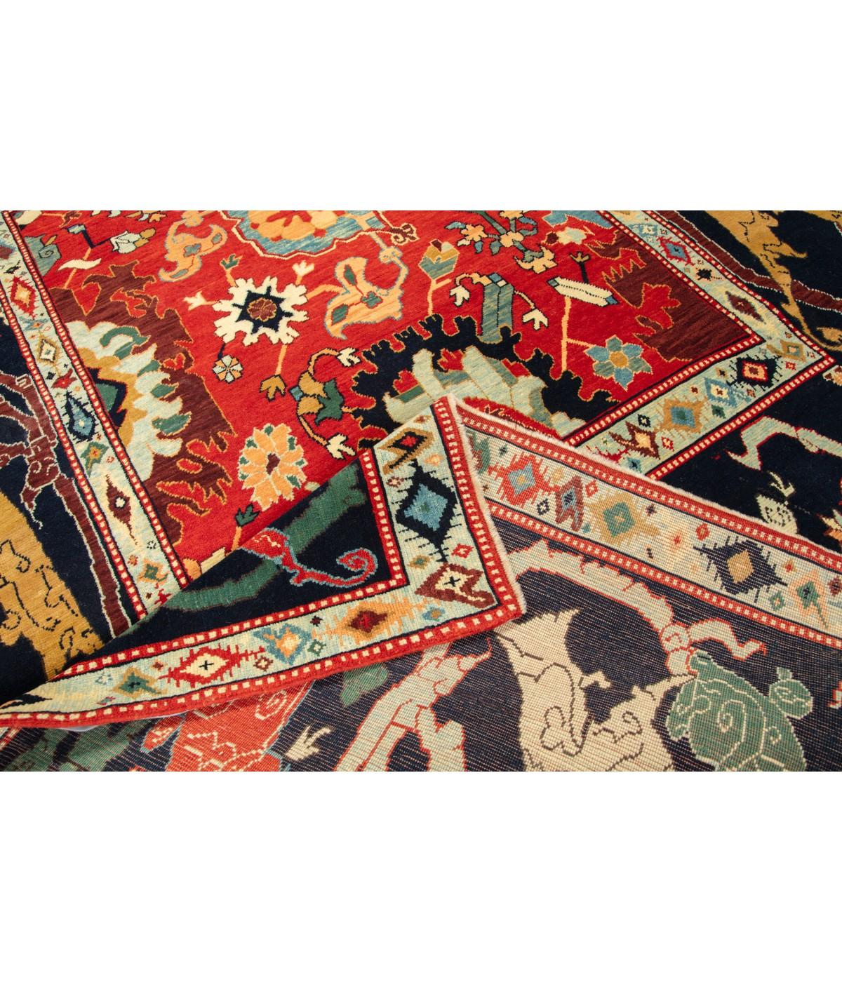 Ararat Rugs Palmettes and Flowers Lattice Rug Bidjar Revival Carpet Natural Dyed For Sale 1