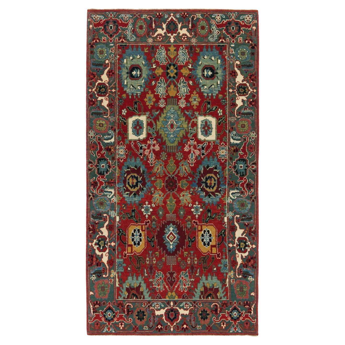 Ararat Rugs Palmettes and Flowers Lattice Rug Bidjar Revival Carpet Natural Dyed For Sale