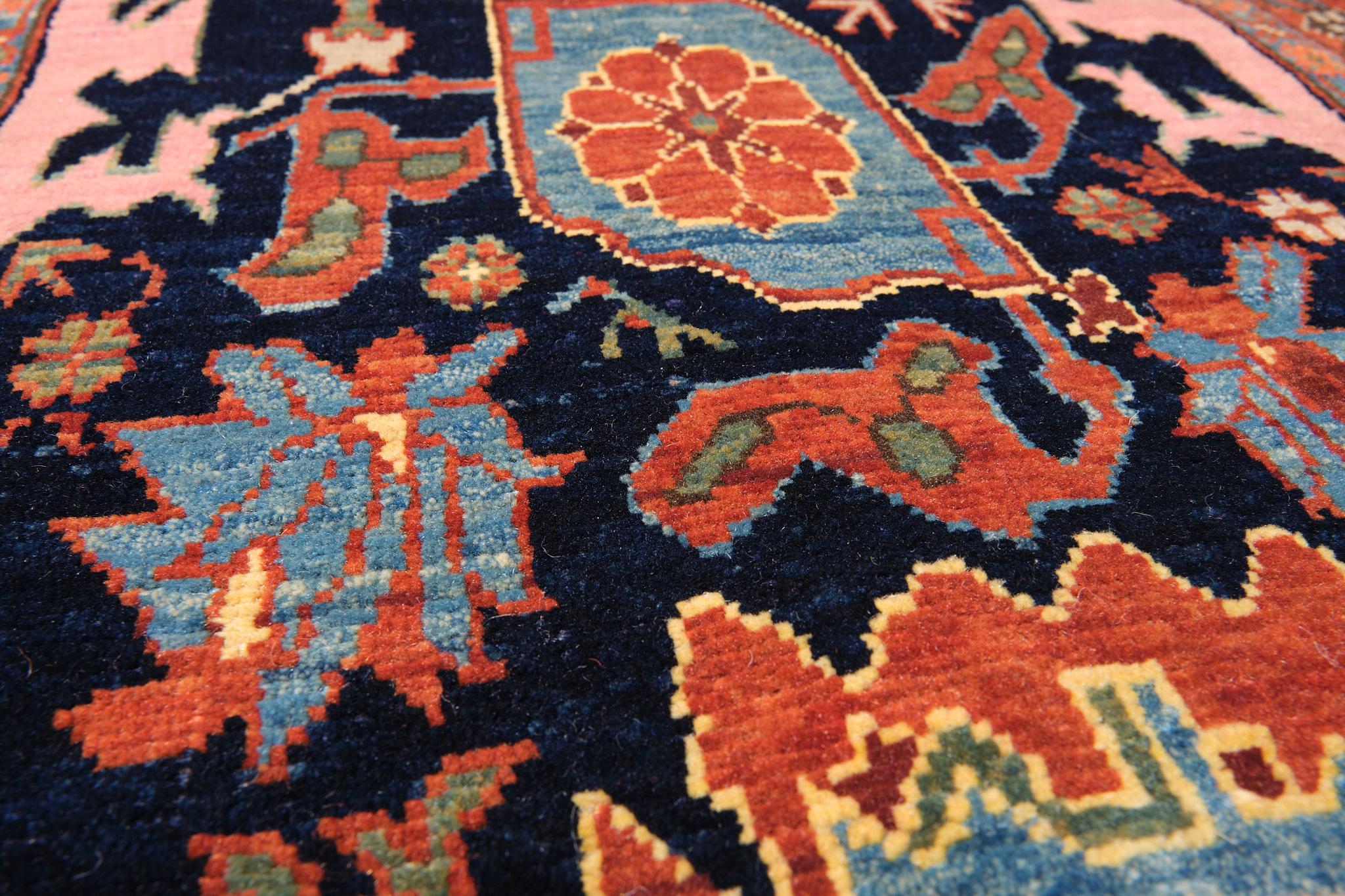 Ararat Rugs Palmettes and Flowers Lattice Rug Revival Carpet, Natural Dyed In New Condition For Sale In Tokyo, JP