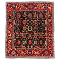 Ararat Rugs Palmettes and Flowers Lattice Rug, Revival Carpet, Natural Dyed