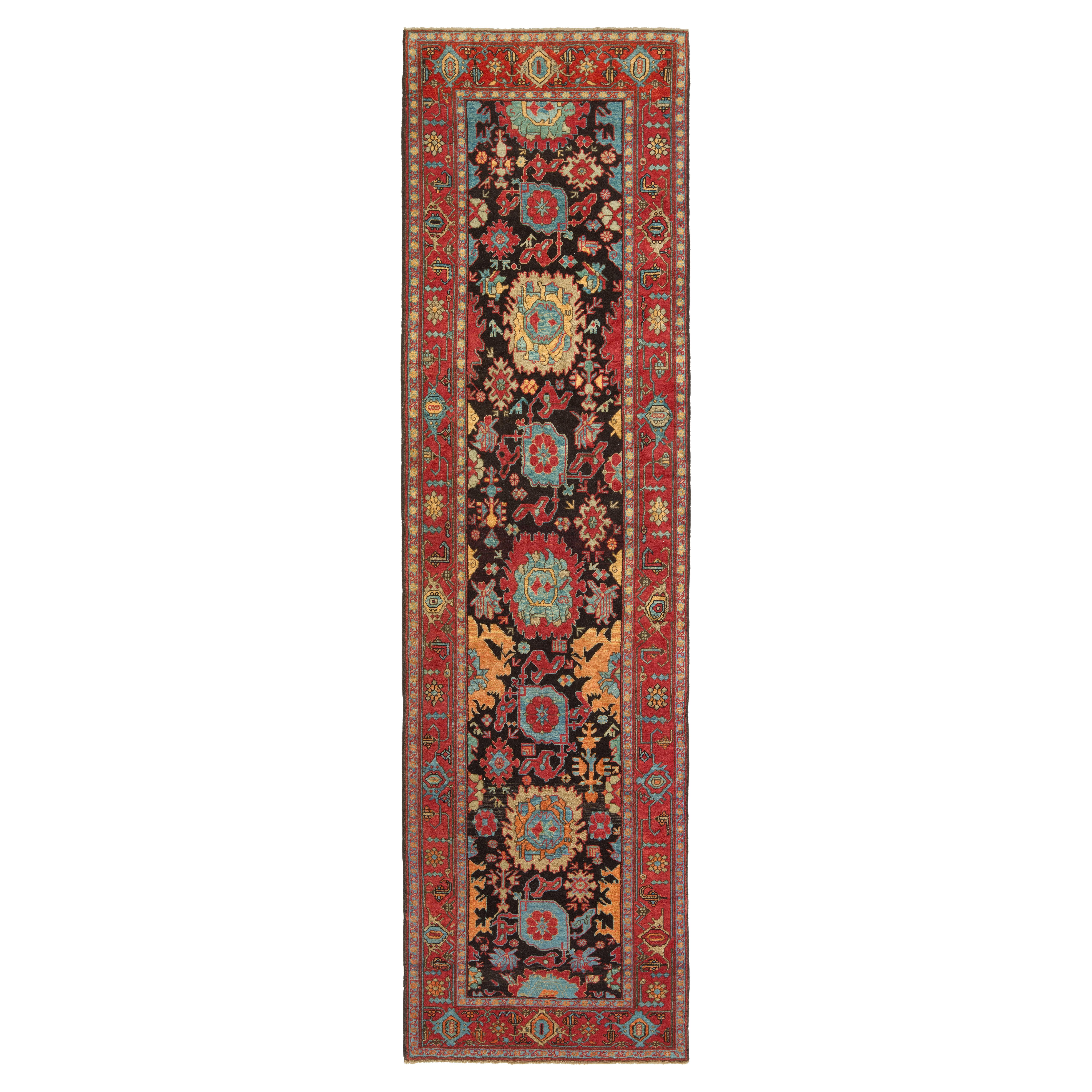 Ararat Rugs Palmettes and Flowers Lattice Rug Revival Carpet, Natural Dyed