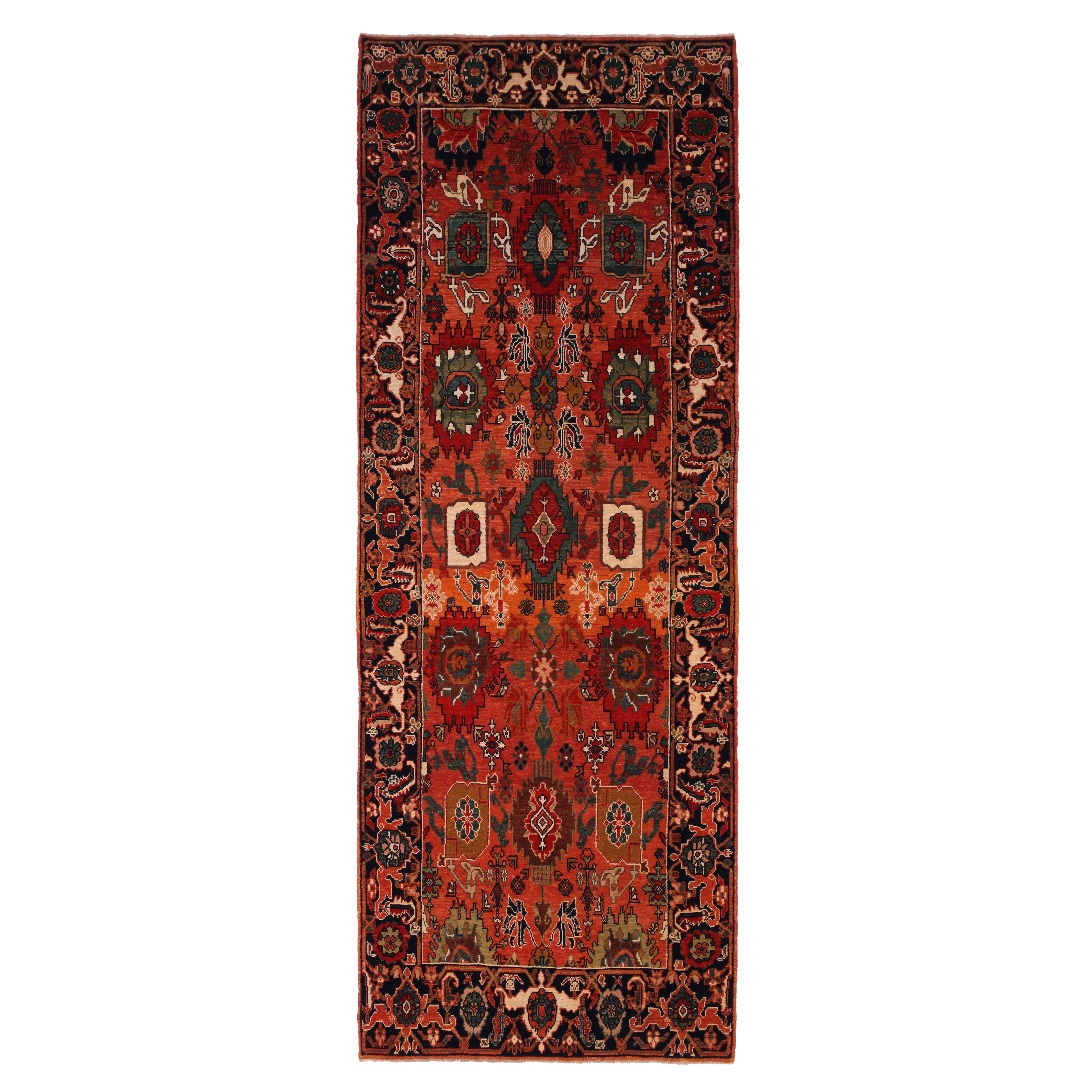 Ararat Rugs Palmettes and Flowers Lattice Rug Revival Carpet, Natural Dyed For Sale