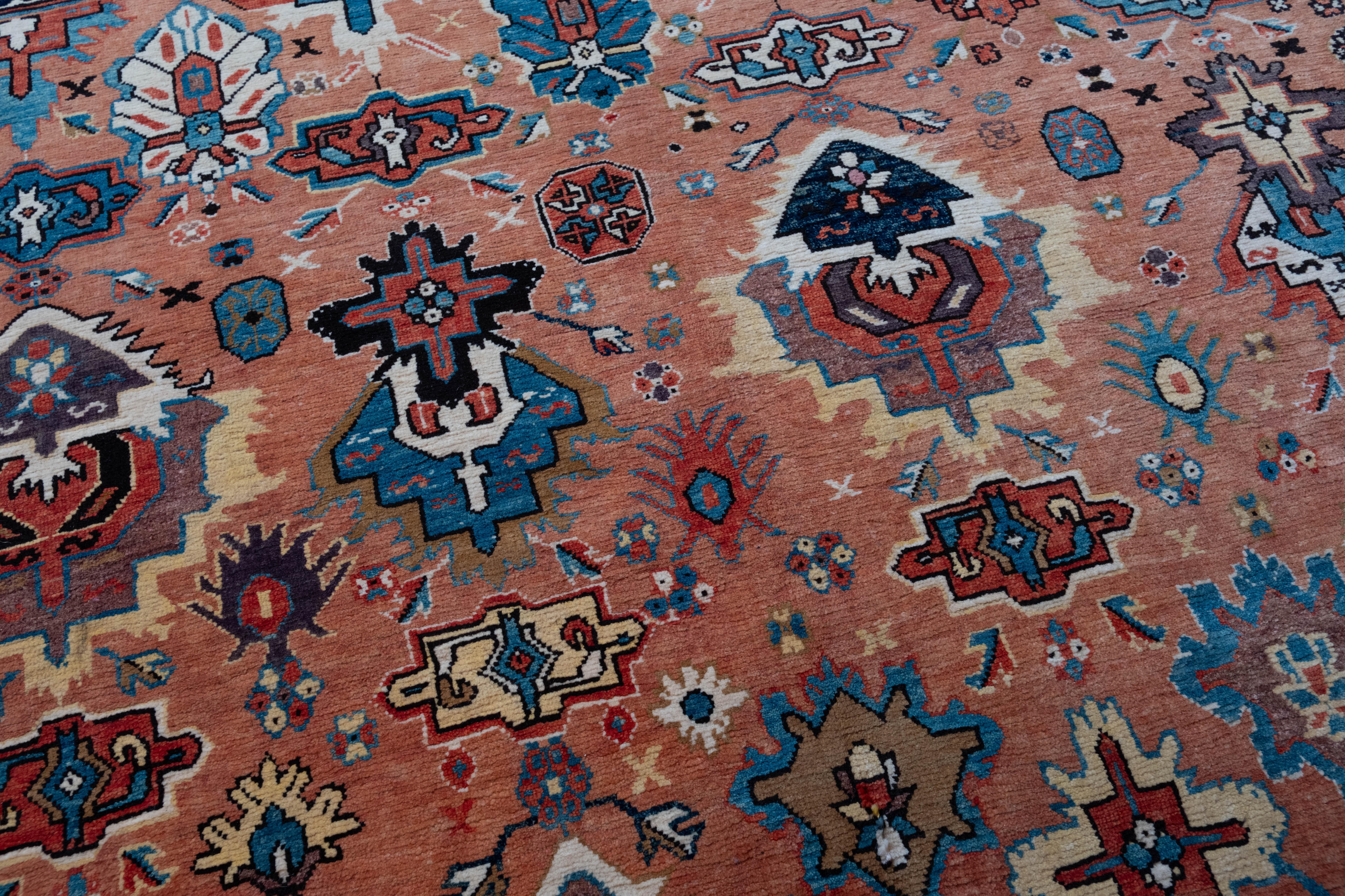 Ararat Rugs Palmettes in the Esfahan Manner Rug, Revival Carpet, Natural Dyed In New Condition For Sale In Tokyo, JP
