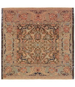 Ararat Rugs Polonaise Square Carpet, 17th Century Museum Revival, Natural Dyed