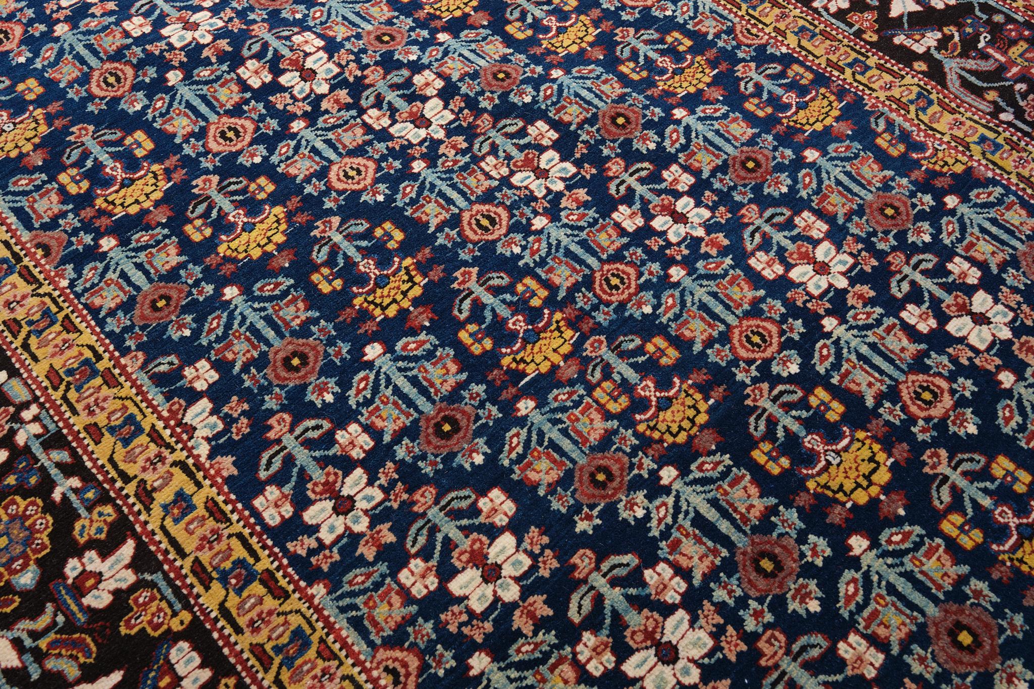 Contemporary Ararat Rugs Rows of Flower Rug Garrus Joshagan Revival Carpet Natural Dyed For Sale
