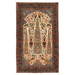Ararat Rugs Safavid Kirman Prayer Rug Kerman Vase Bird Revival Rug Natural Dyed