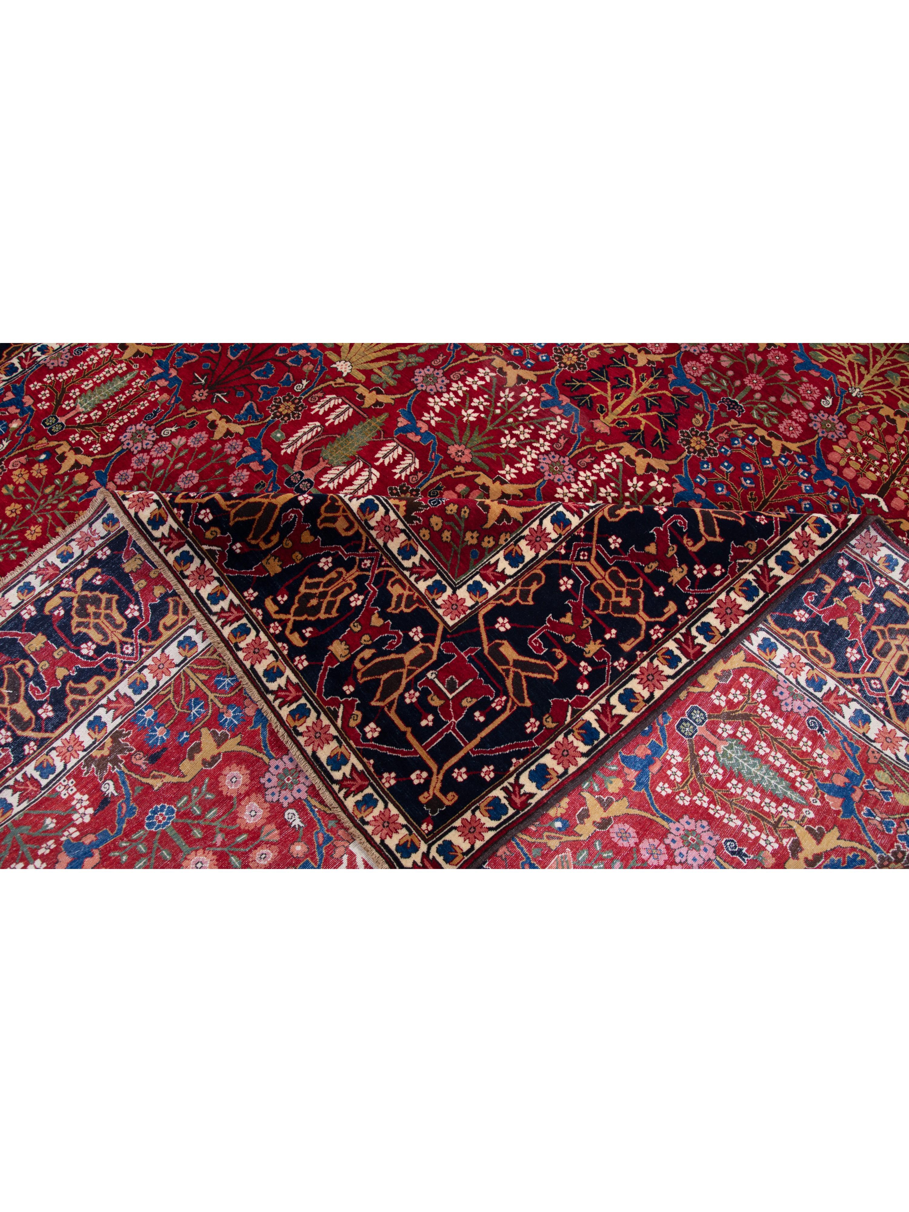 Ararat Rugs Safavid Kirman Vase Technik Teppich Kerman Revival Teppich Natural Dyed (Pflanzlich gefärbt) im Angebot
