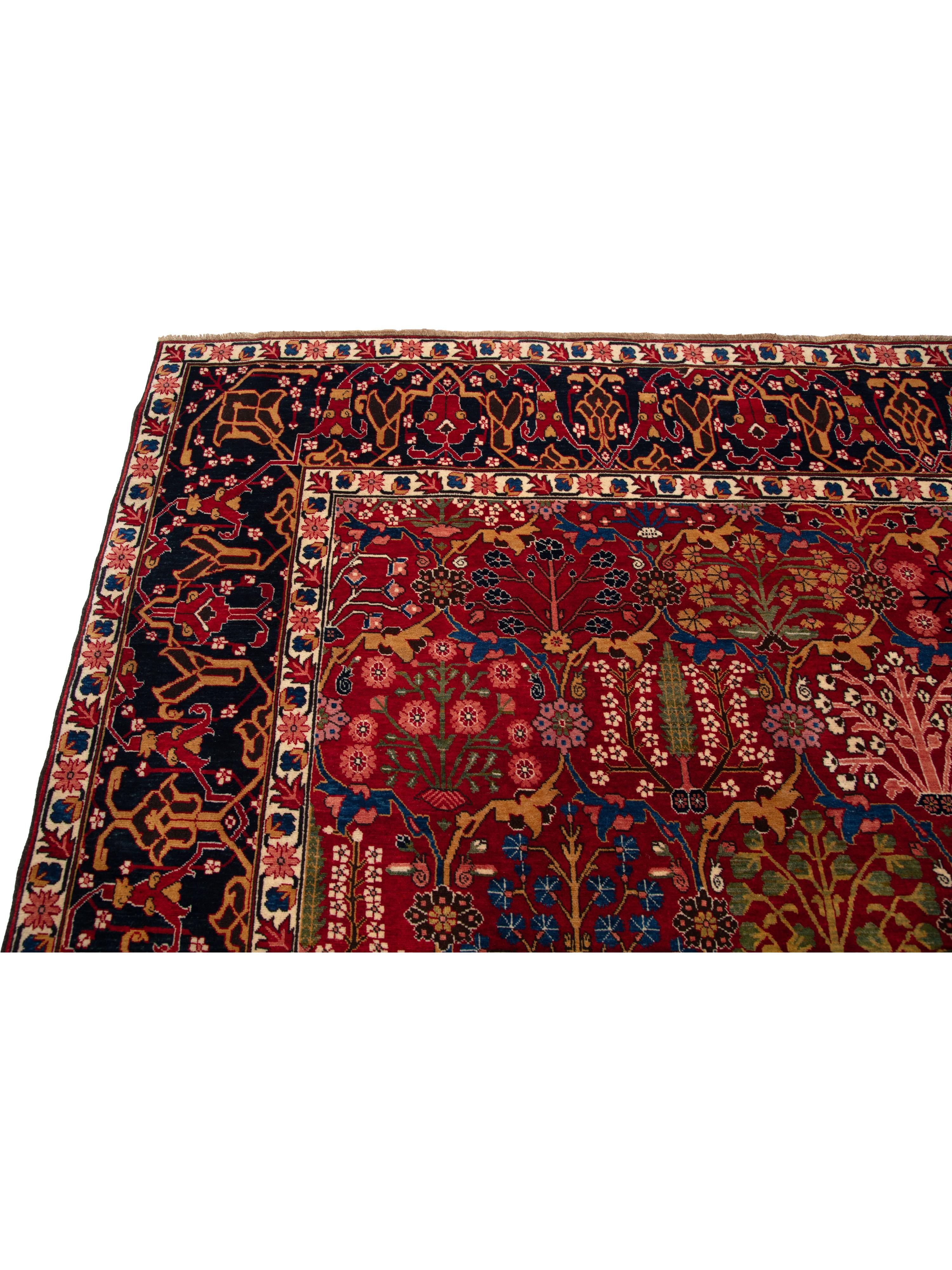 Ararat Rugs Safavid Kirman Vase Technik Teppich Kerman Revival Teppich Natural Dyed (21. Jahrhundert und zeitgenössisch) im Angebot