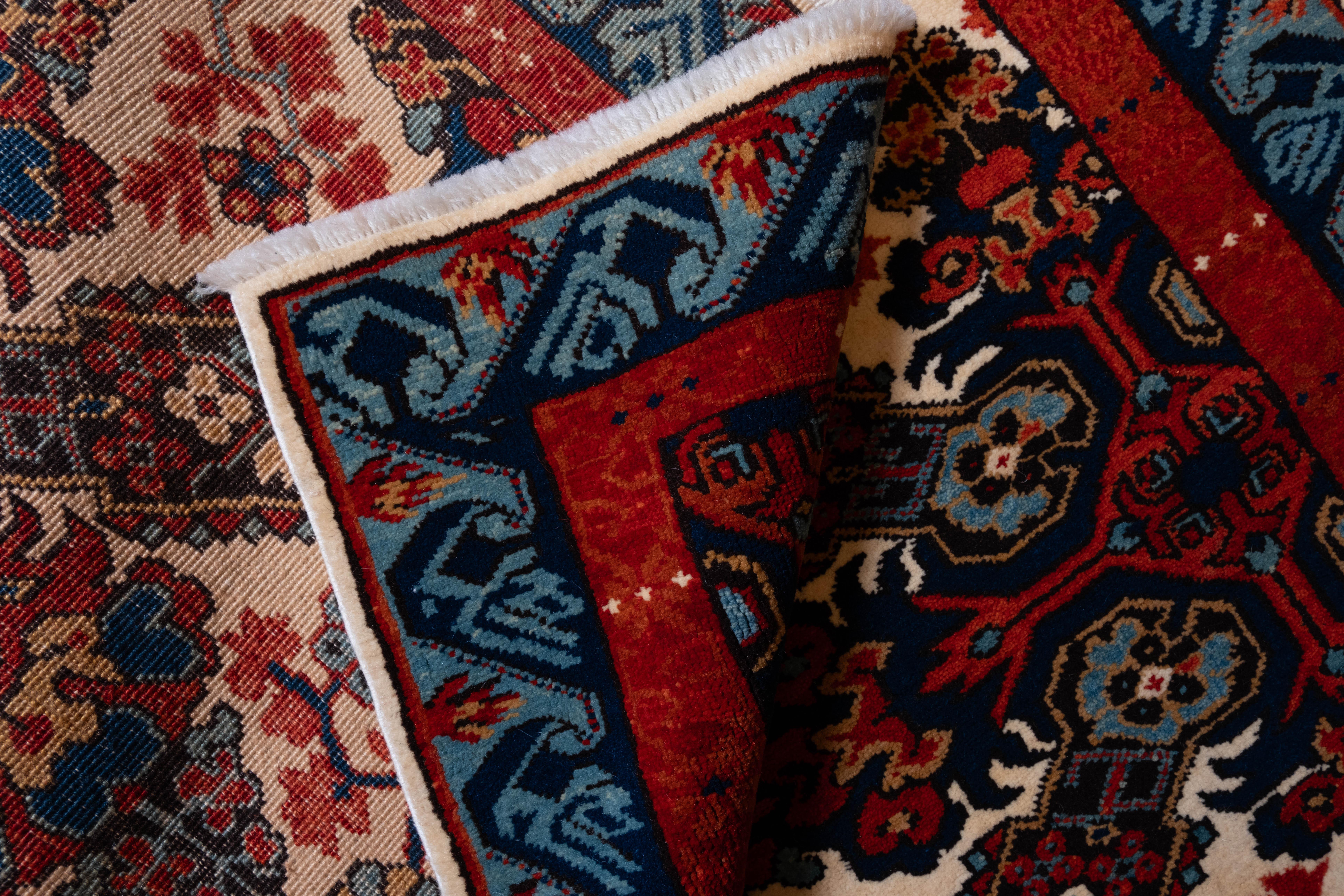 Vegetable Dyed Ararat Rugs Seichur Kuba Rug Caucasian Antique Kazak Revival Carpet Natural Dyed For Sale