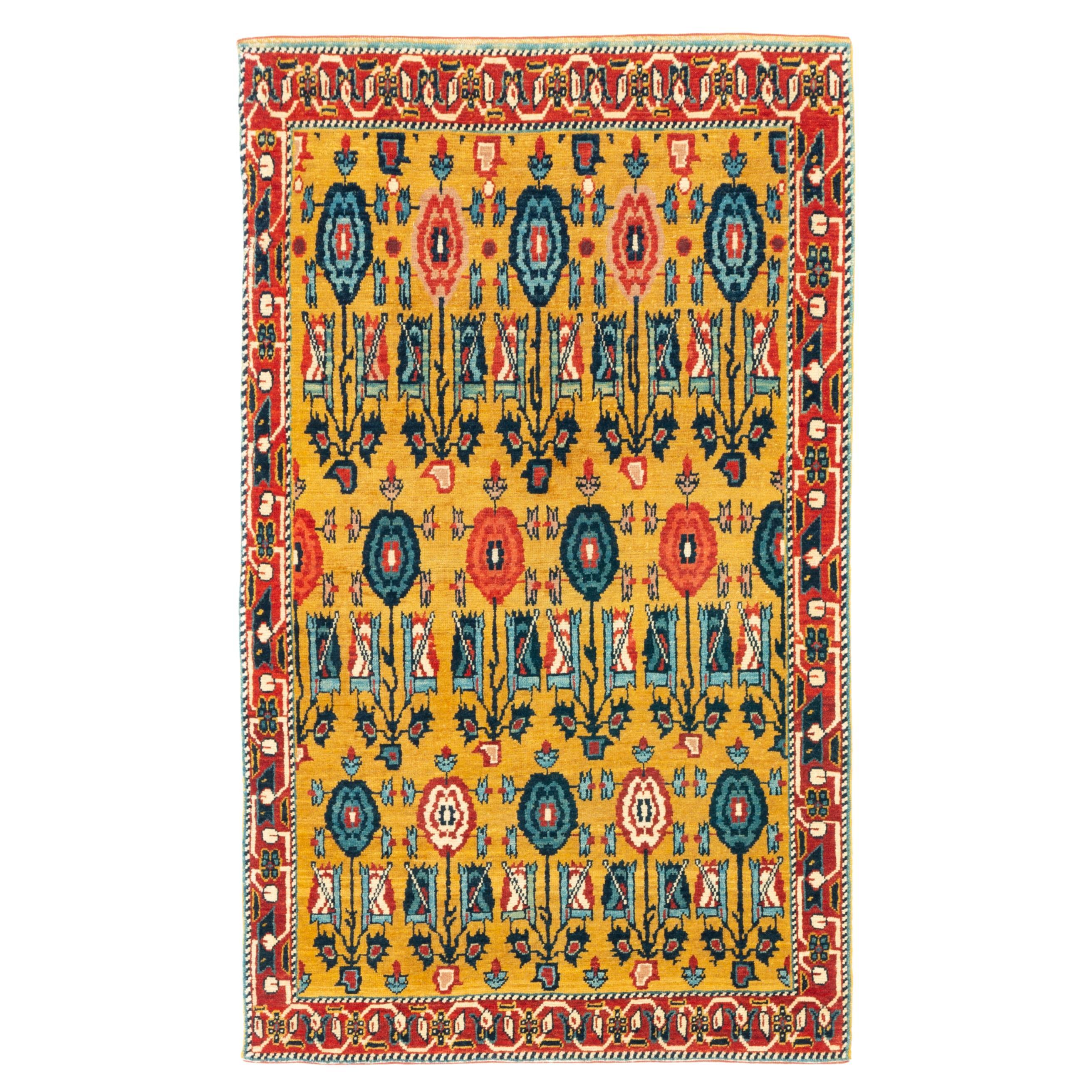Ararat Rugs Alfombra Senna Filas de Flores, Alfombra Renacimiento Siglo XVIII Teñido Natural