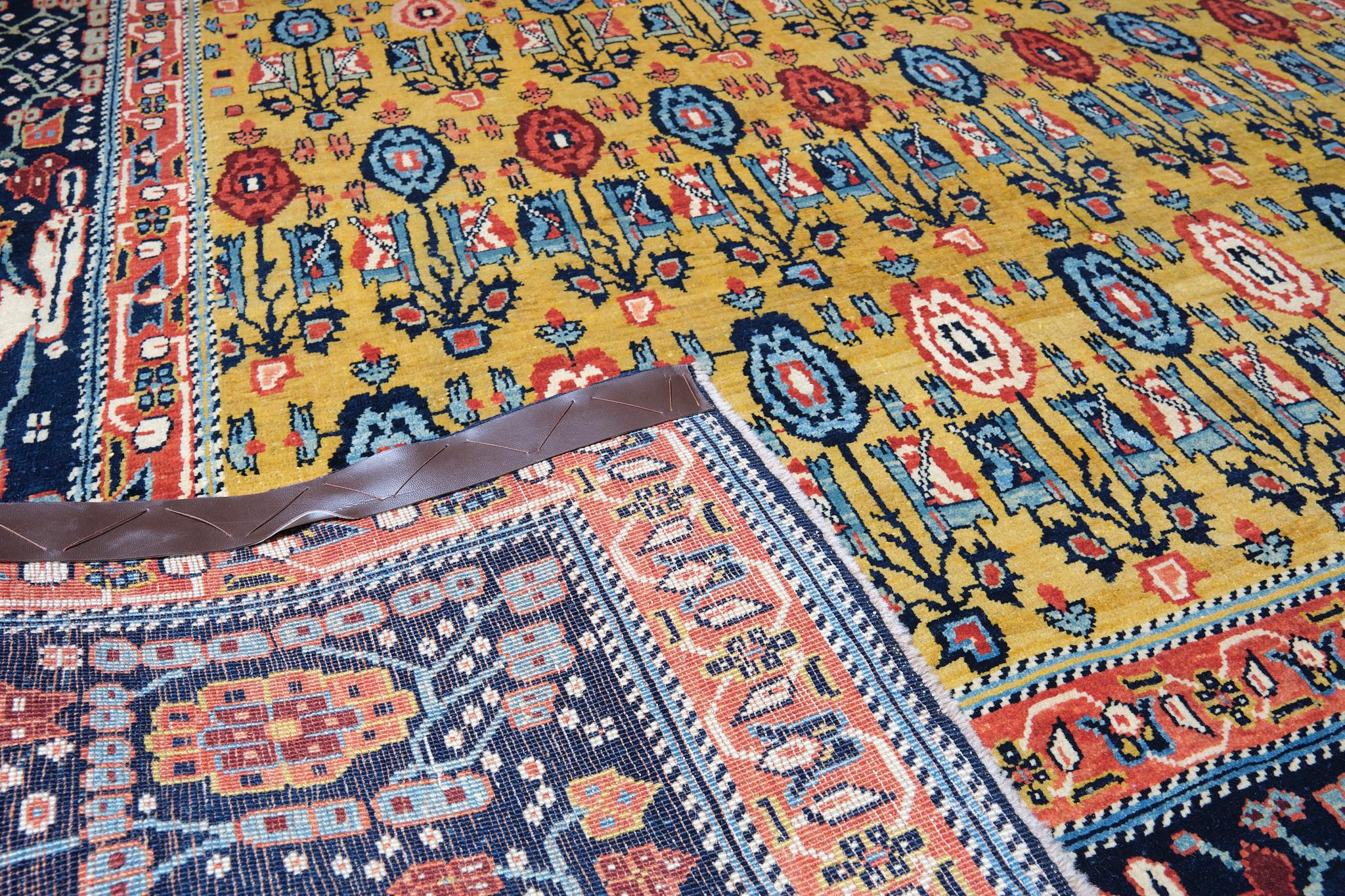 Ararat Rugs Senna Rows of Flowers Rug, 19th Century Revival Carpet Natural Dyed In New Condition For Sale In Tokyo, JP