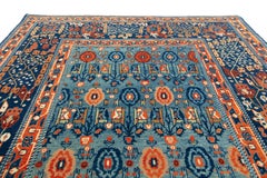 Ararat Rugs Senna Rows of Flowers Rug Gerous Persian Revival Carpet Natural Dyed