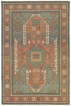 Ararat Rugs Sewan Kazak Rug, 19th Century Caucasian Revival Carpet Natural Dyed