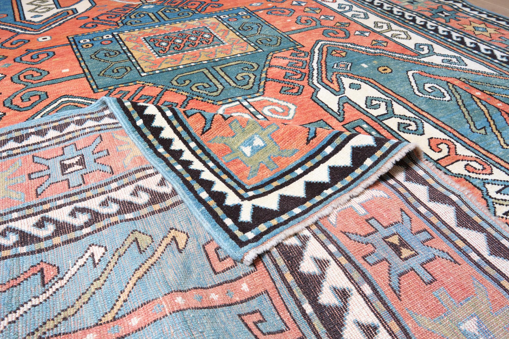 Ararat Rugs Sewan Kazak Rug, 19th Century Caucasian Revival Carpet Natural Dyed In New Condition For Sale In Tokyo, JP