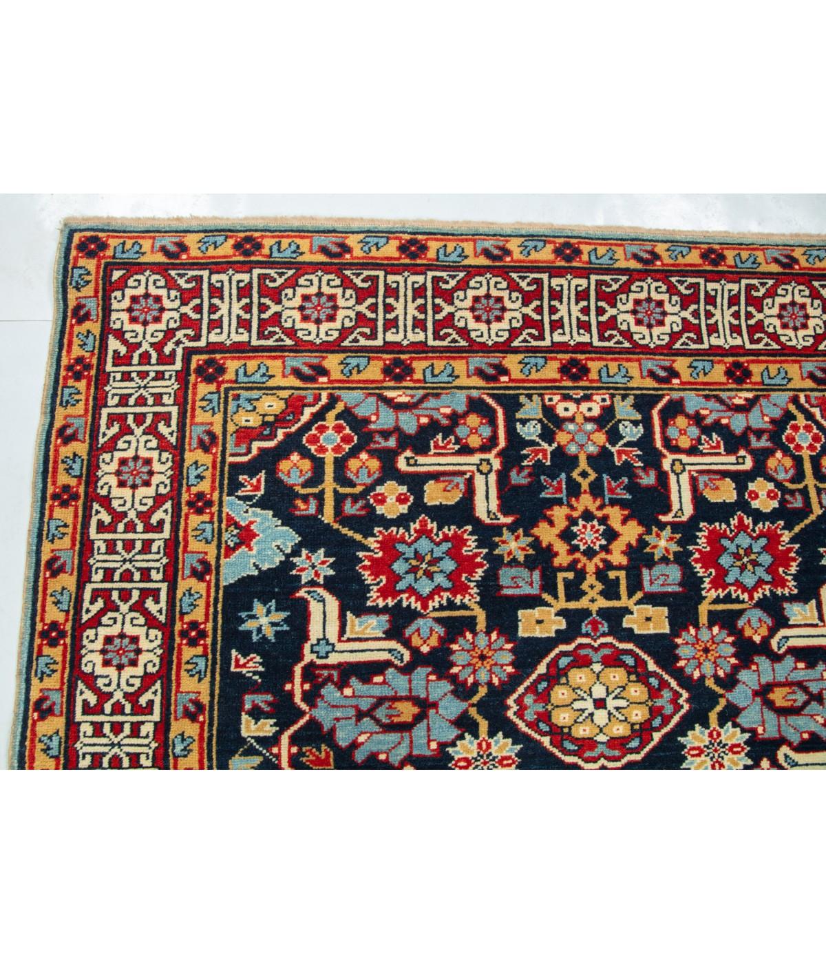 Vegetable Dyed Ararat Rugs Shirvan Rug with Kufic Border - Antique Caucasian Revival Carpet For Sale