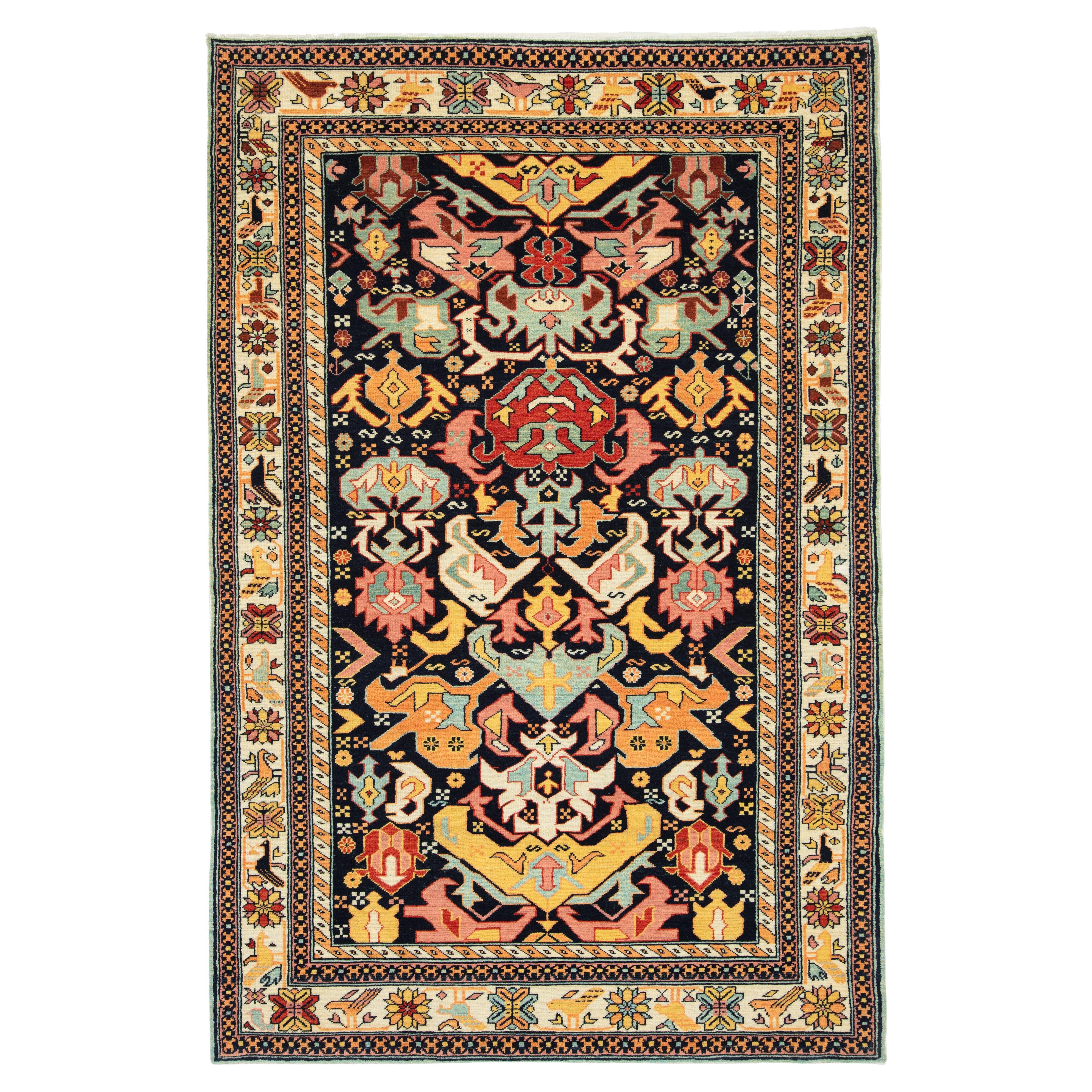 Ararat Rugs Shirvan Rug with Soft Colors Kazak Antique Caucasian Revival Carpet For Sale