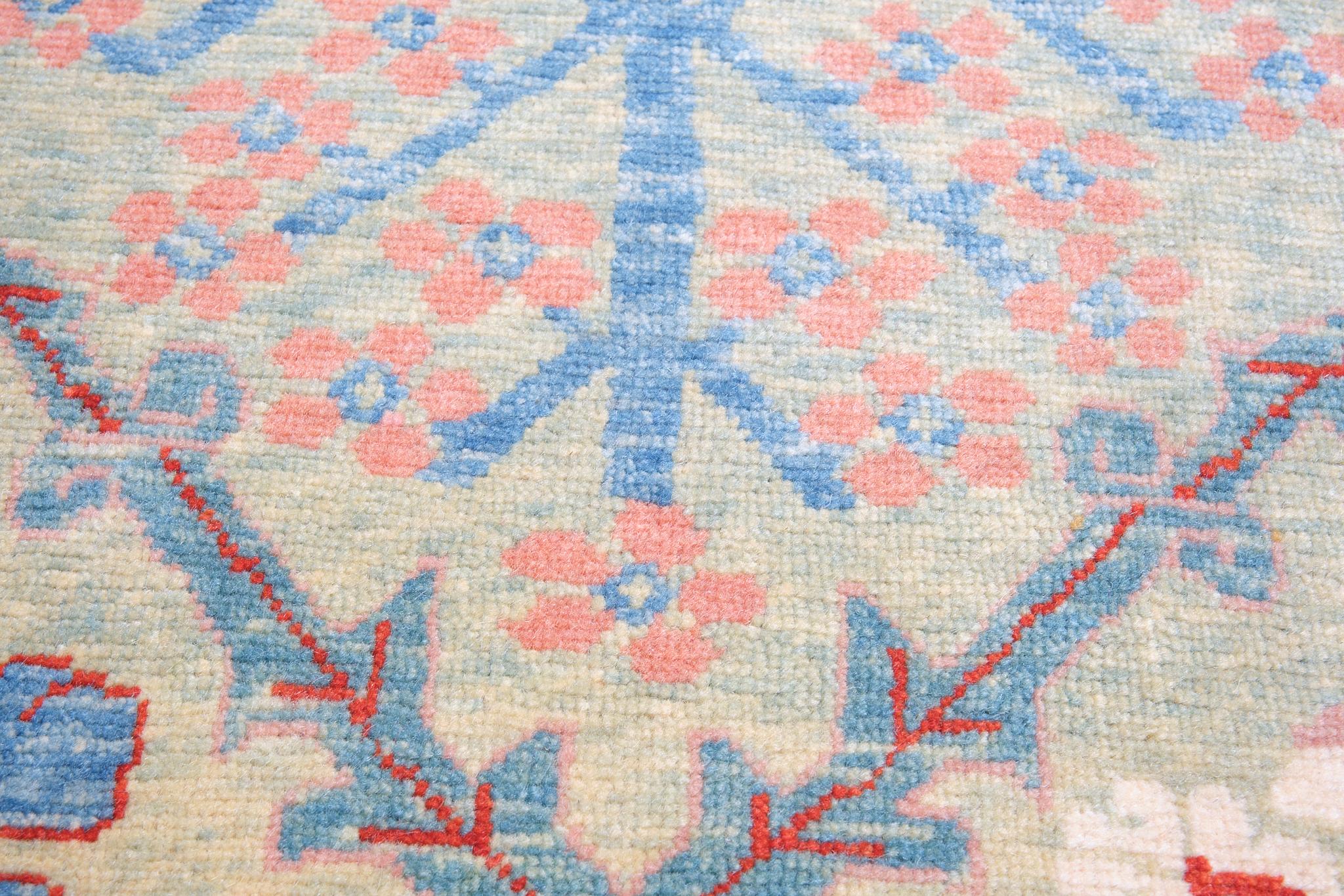 Vegetable Dyed Ararat Rugs Shrubs in Lattice Rug Kurdish Persian Revival Carpet Natural Dyed For Sale