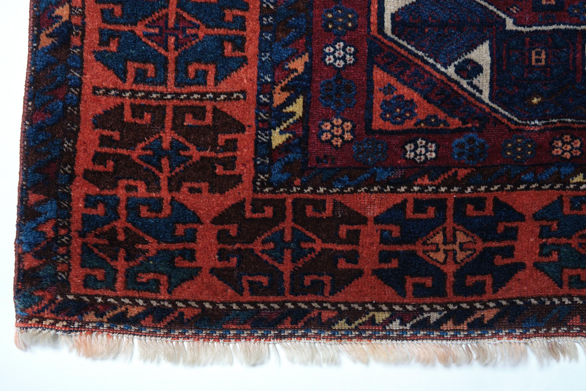 This is an Antique Kurdish Herki Rug from the Eastern Anatolia and Northern Iraqi region with a rare and beautiful color composition.

Iraqi Kurds are mainly concentrated within a mountainous region of north and north-east Iraq. Originally a Central