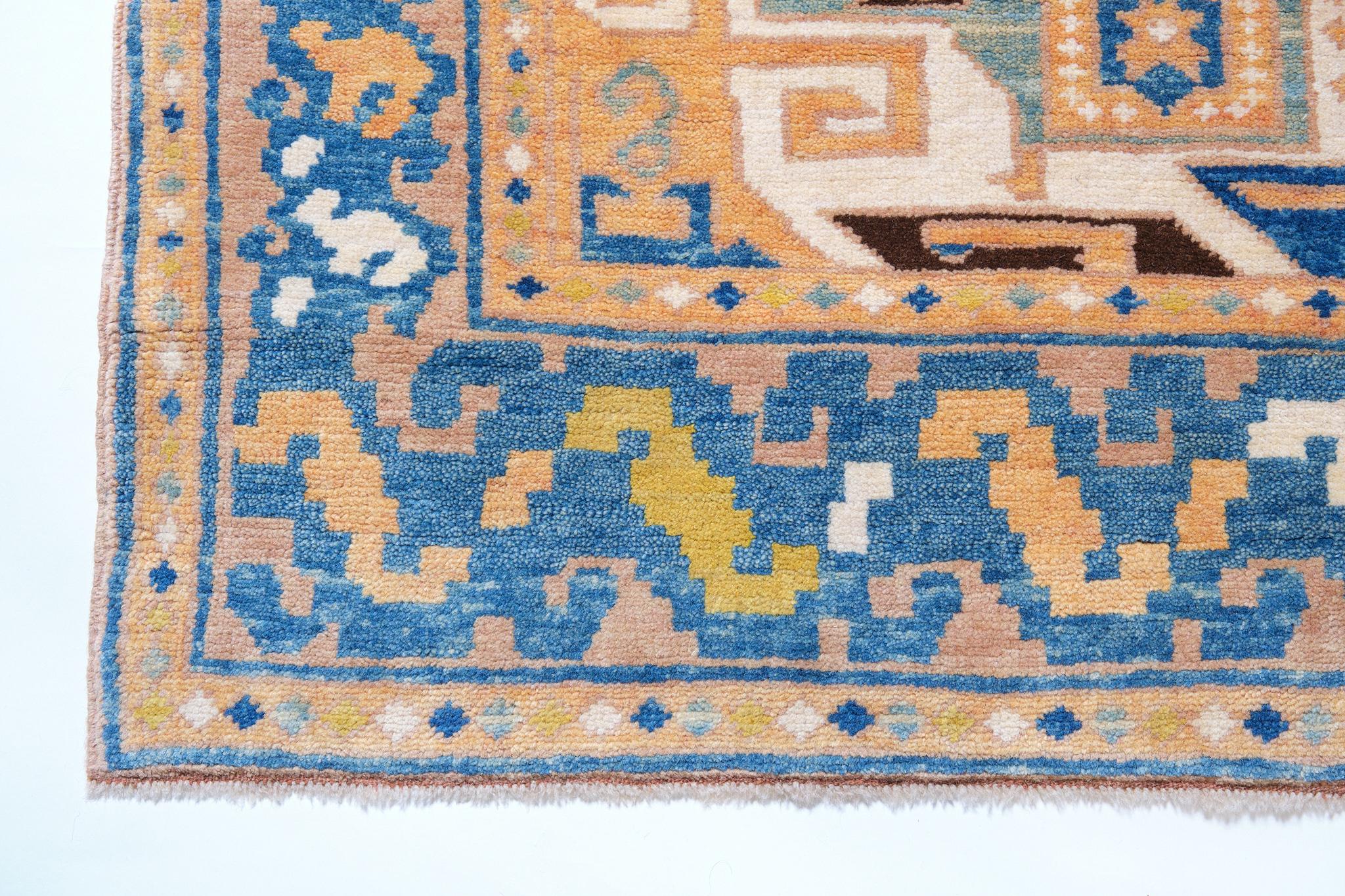 The source of the rug comes from the book Orient Star – A Carpet Collection, E. Heinrich Kirchheim, Hali Publications Ltd, 1993 nr.2. This is the best-known example of a Star Kazaks rug from the Mid 19th century from the Central Caucasus area. Star