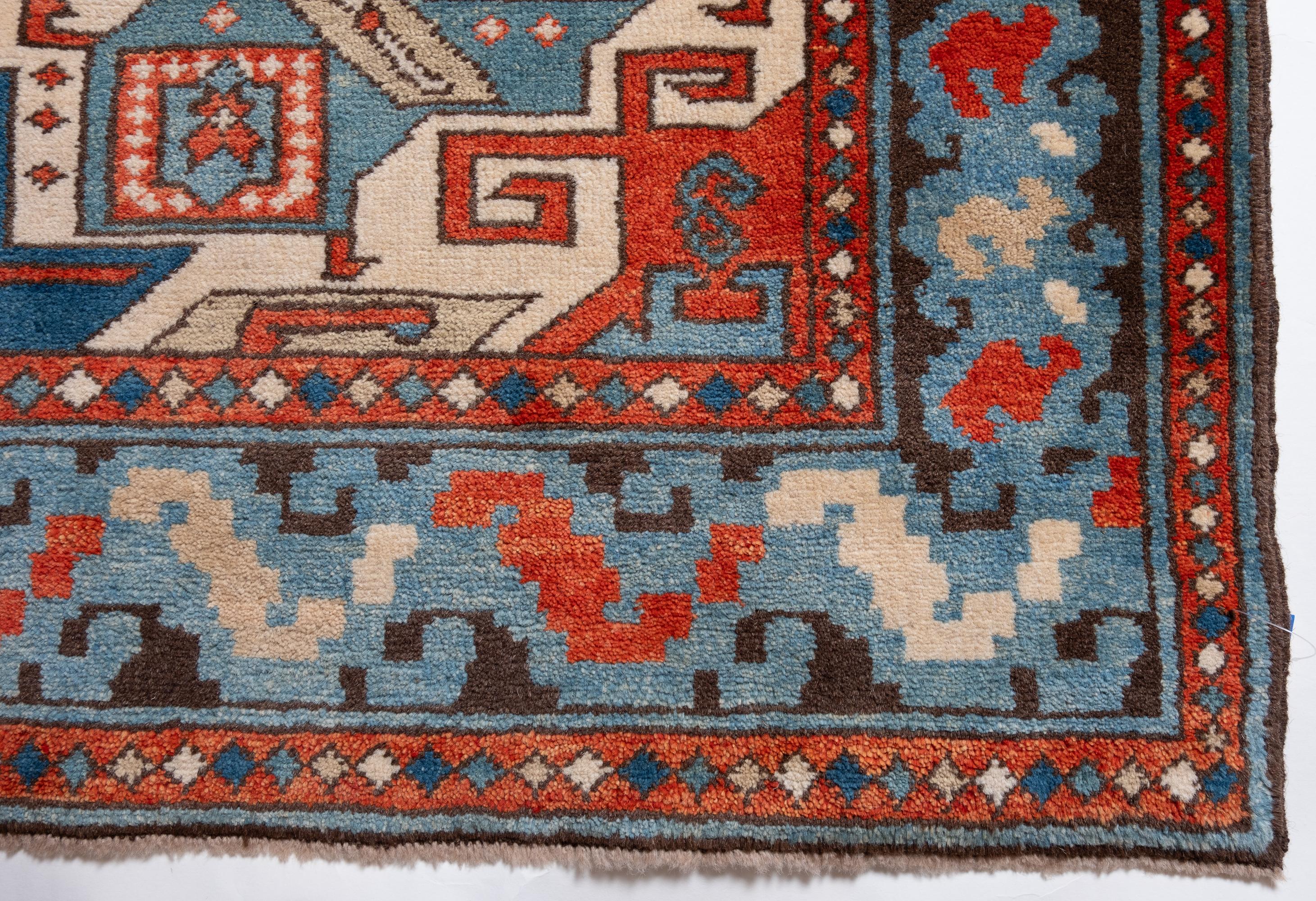 The source of the rug comes from the book Orient Star – A Carpet Collection, E. Heinrich Kirchheim, Hali Publications Ltd, 1993 nr.2. This is the best-known example of a Star Kazaks rug from the Mid 19th century from the Central Caucasus area. Star
