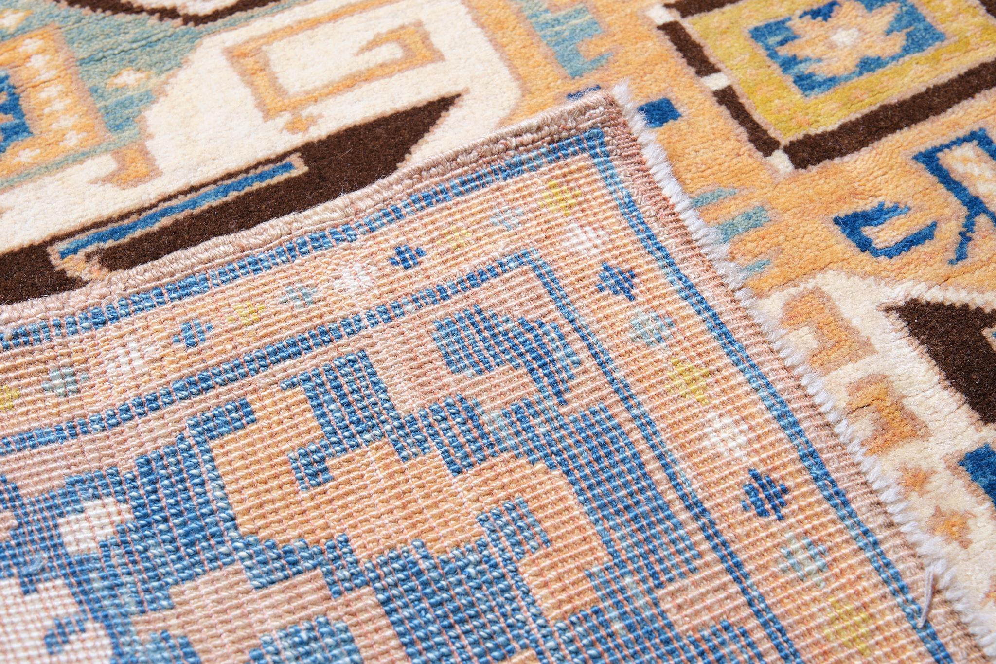 Ararat-Teppich Kaukasischer Sternteppich Kaukasisch 19. Jahrhundert Antike Revival Teppich natürlich gefärbt (Türkisch) im Angebot