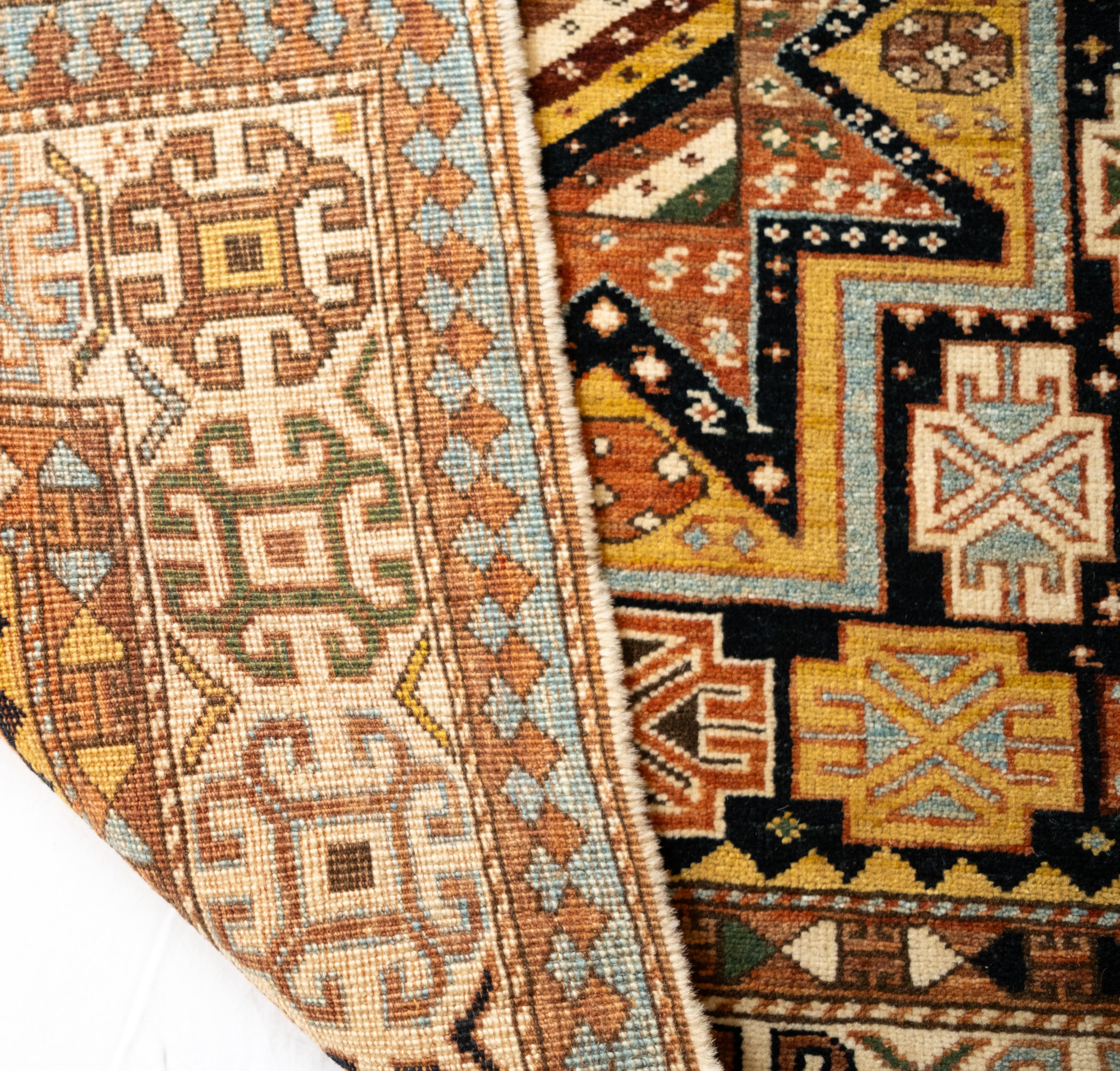 Ararat Rugs Star Medallion Shirvan Rug Caucasian Revival Carpet, Natural Dyed In New Condition For Sale In Tokyo, JP