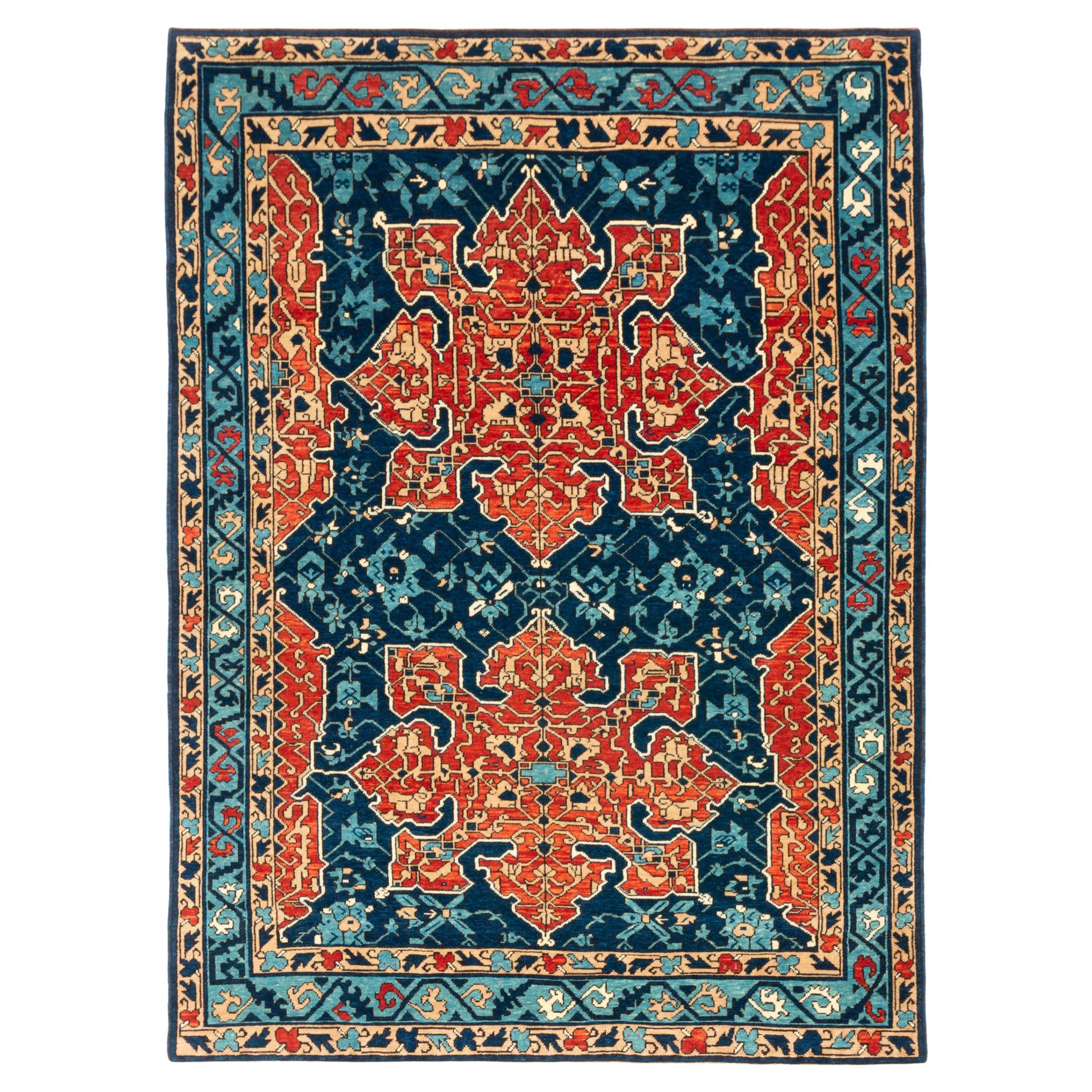 Ararat Rugs Star Ushak Carpet 16th Century Museum Piece Revival Rug Natural Dyed For Sale