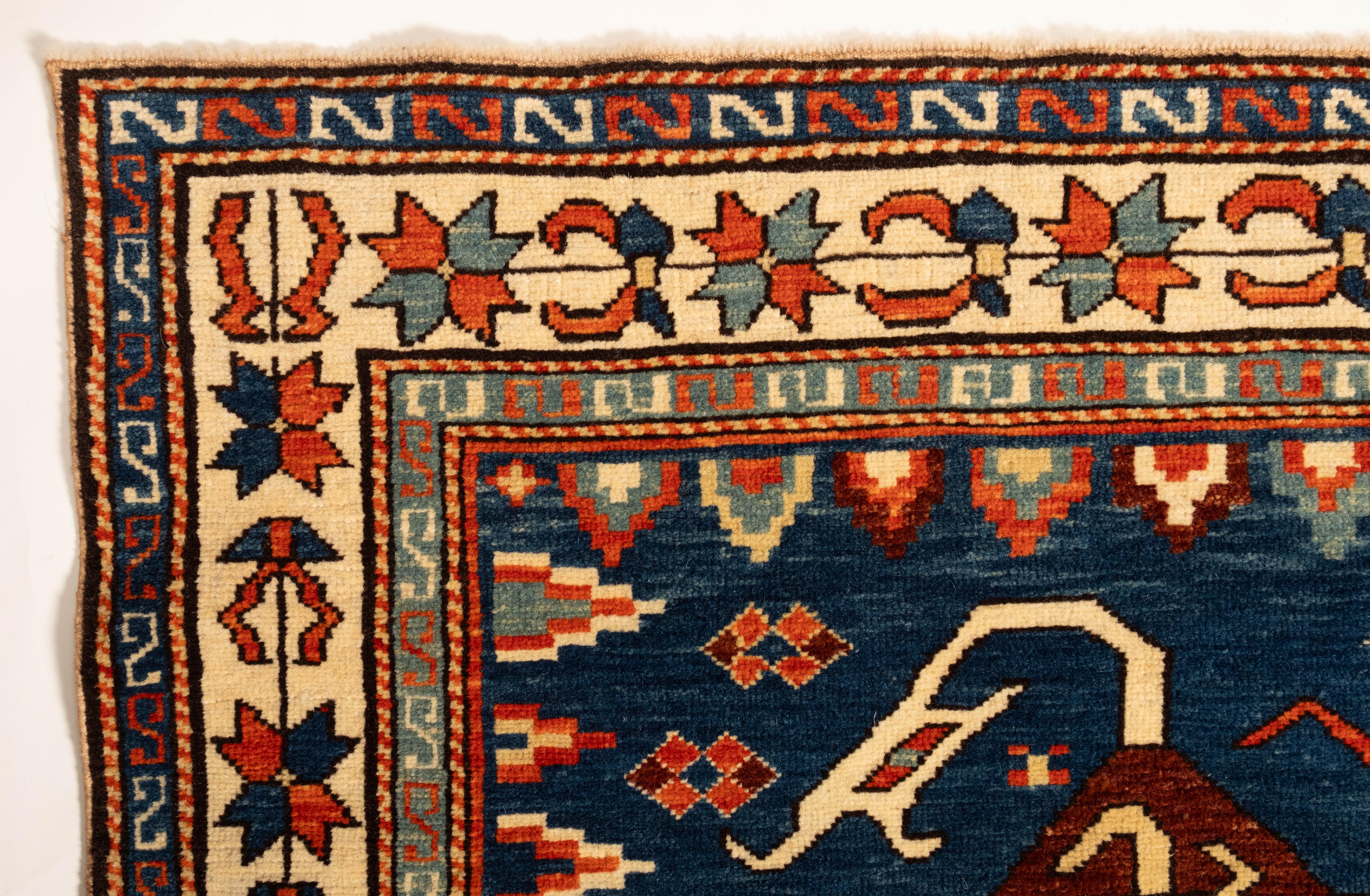 Ararat Rugs Swastika Design Rug, Antique Caucasus Revival Carpet, Natural Dyed In New Condition For Sale In Tokyo, JP