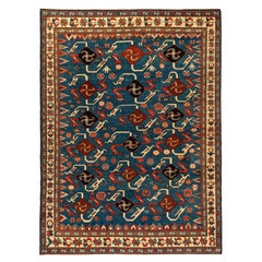 Ararat Rugs Swastika Design Rug, Antique Caucasus Revival Carpet, Natural Dyed