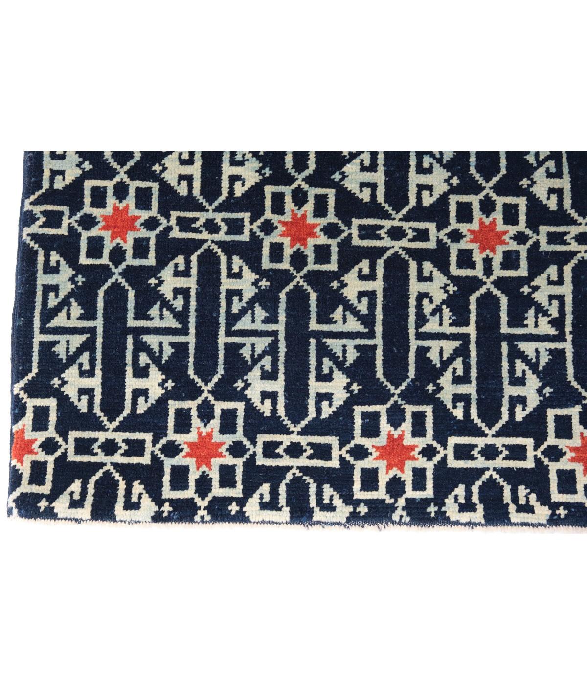 Revival Ararat Rugs the Alaeddin Mosque Flowers and Stars Lattice Carpet Natural Dye Rug For Sale
