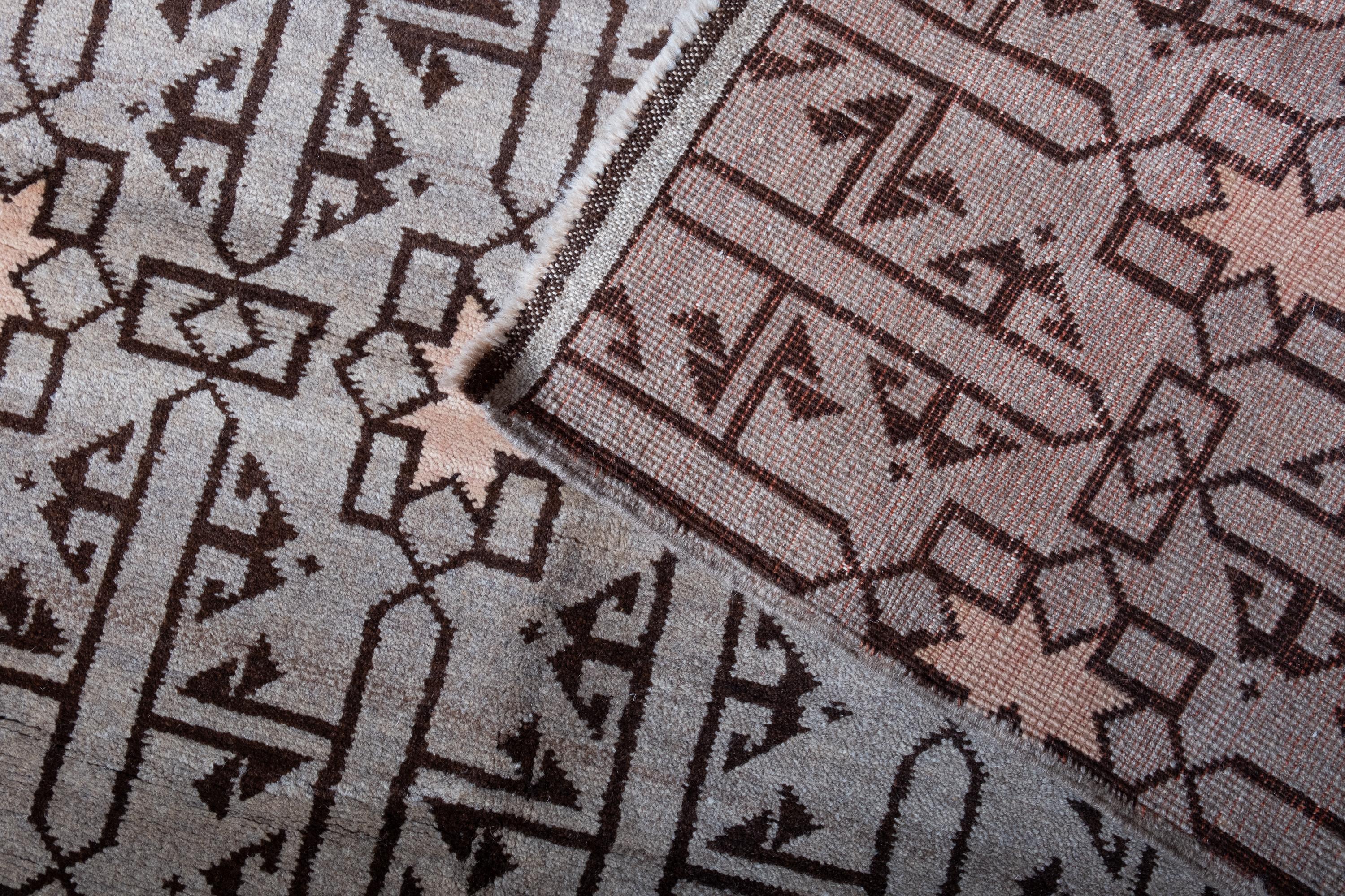 Turkish Ararat Rugs the Alaeddin Mosque Flowers and Stars Lattice Carpet Natural Dye Rug For Sale