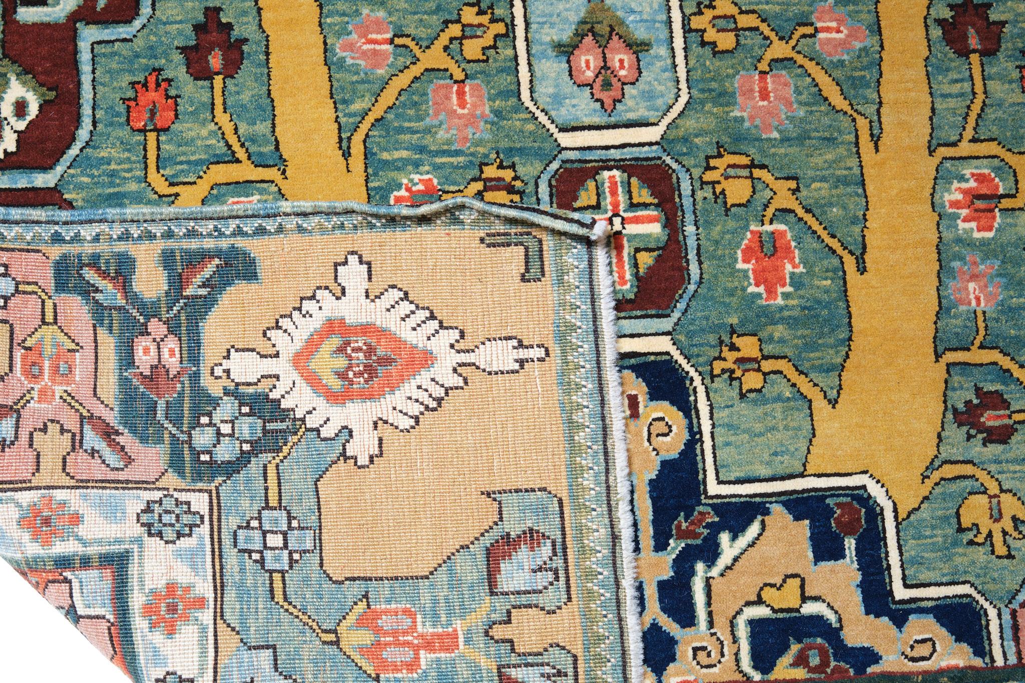 Turkish Ararat Rugs the Barbieri Tree Design Carpet, Persian Revival Rug, Natural Dyed For Sale