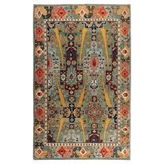 Tapis Ararat Mamluk avec tapis néo-médiéval médaillon Medici - teinté naturel 