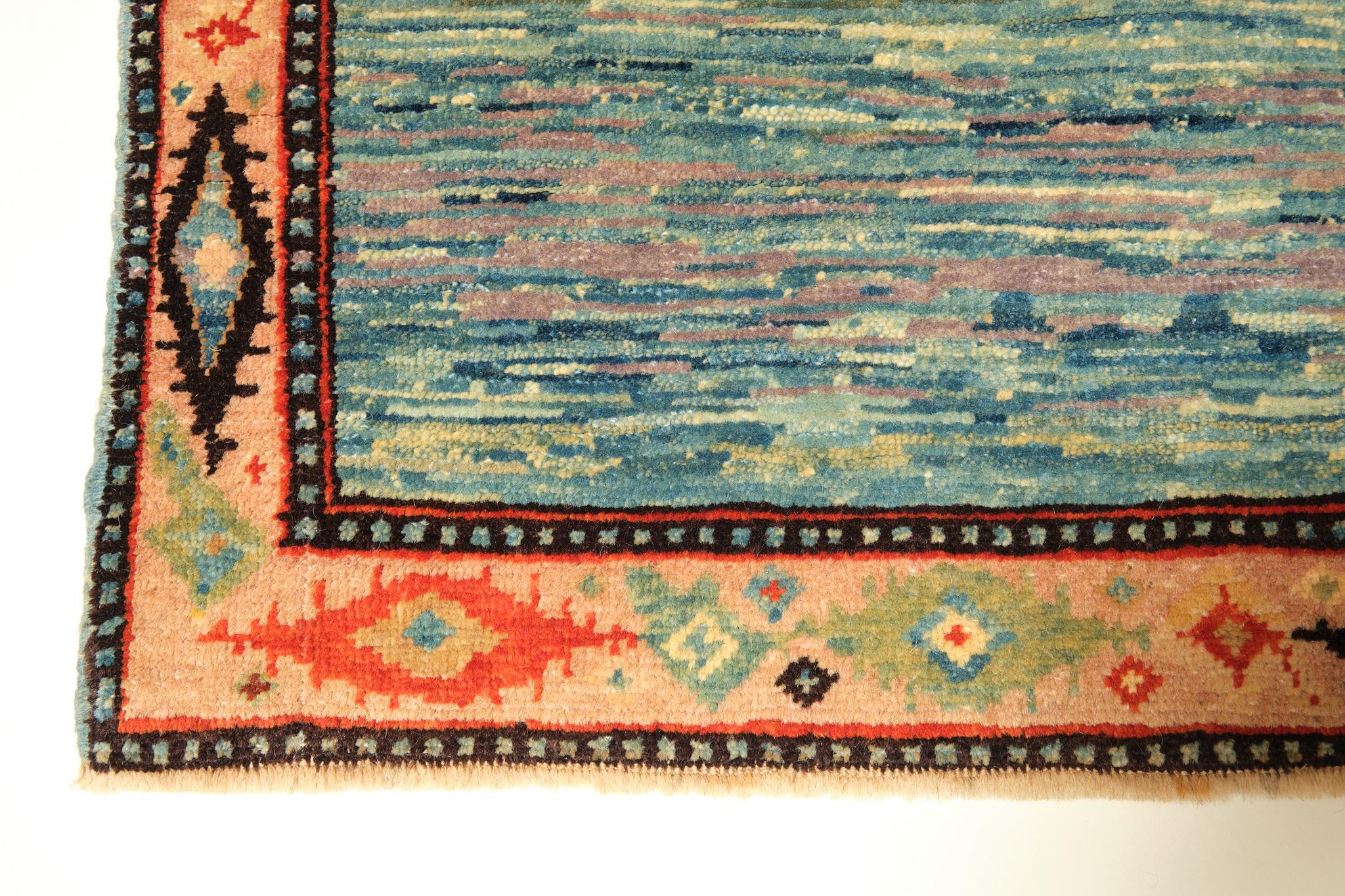 Vegetable Dyed Ararat Rugs the Blue Color Rug Modern Carpet Natural Dyed For Sale