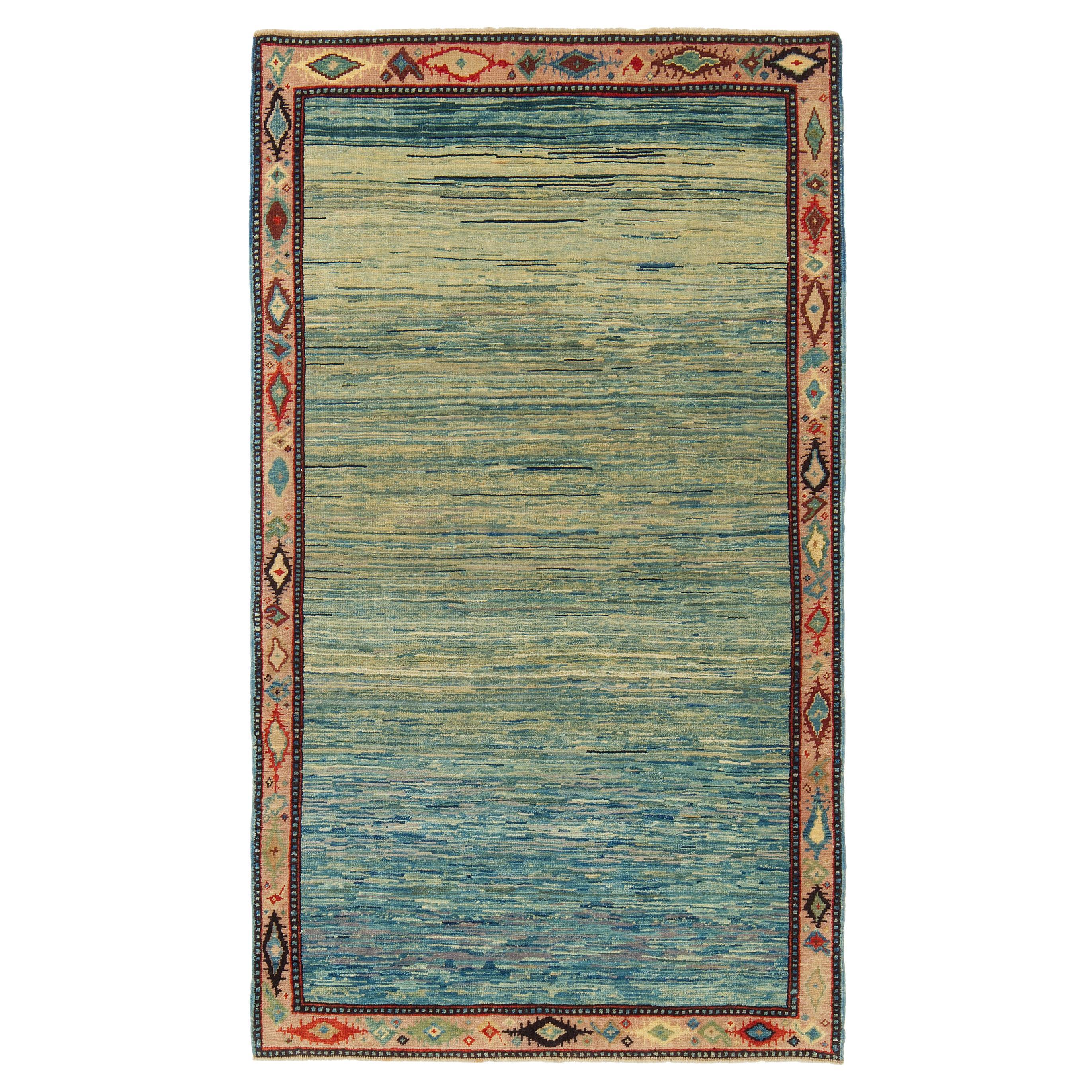 Ararat Rugs the Blue Color Rug Modern Carpet Natural Dyed