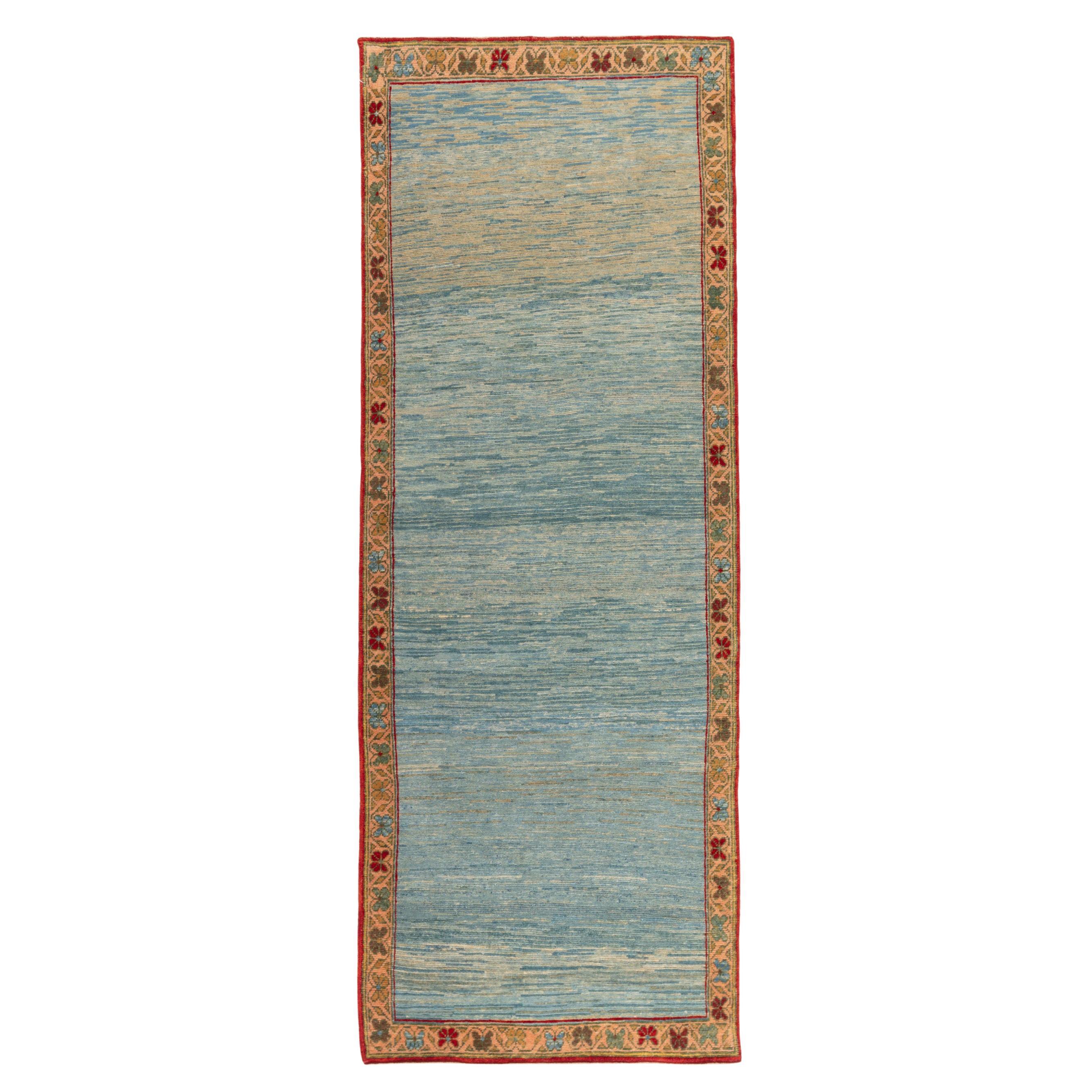 Ararat-Teppiche – Blauer Teppich – moderner impressionistischer Flussteppich, natürlich gefärbt im Angebot