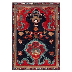 Tapis Ararat Le Bode-Angeli Niche avec bandes de nuages Tapis néo-baroque teinté naturel