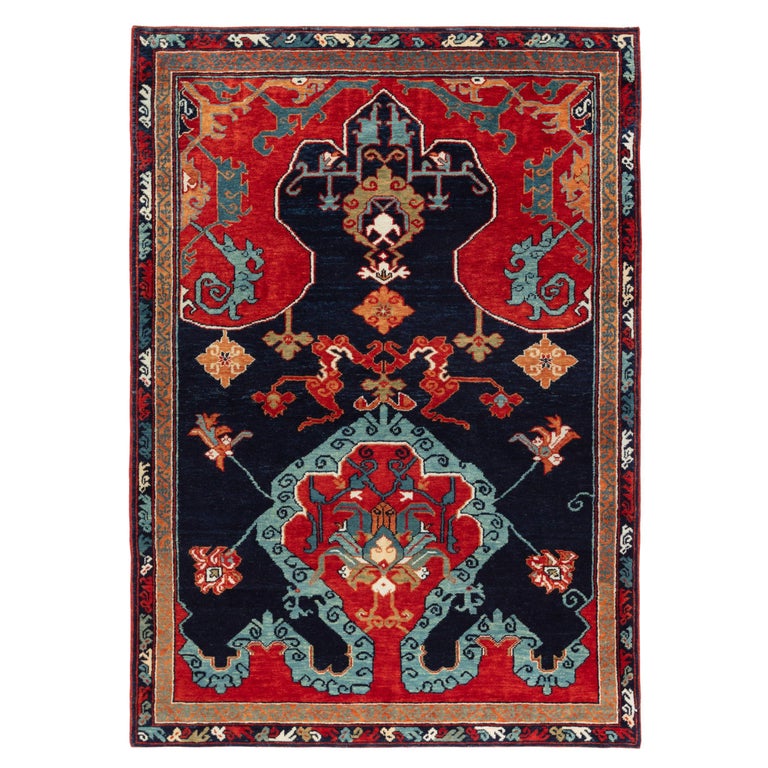 Ararat Rugs The BodeAngeli Niche with Cloudbands Rug Revival Carpet Natural Dye For Sale at 1stDibs