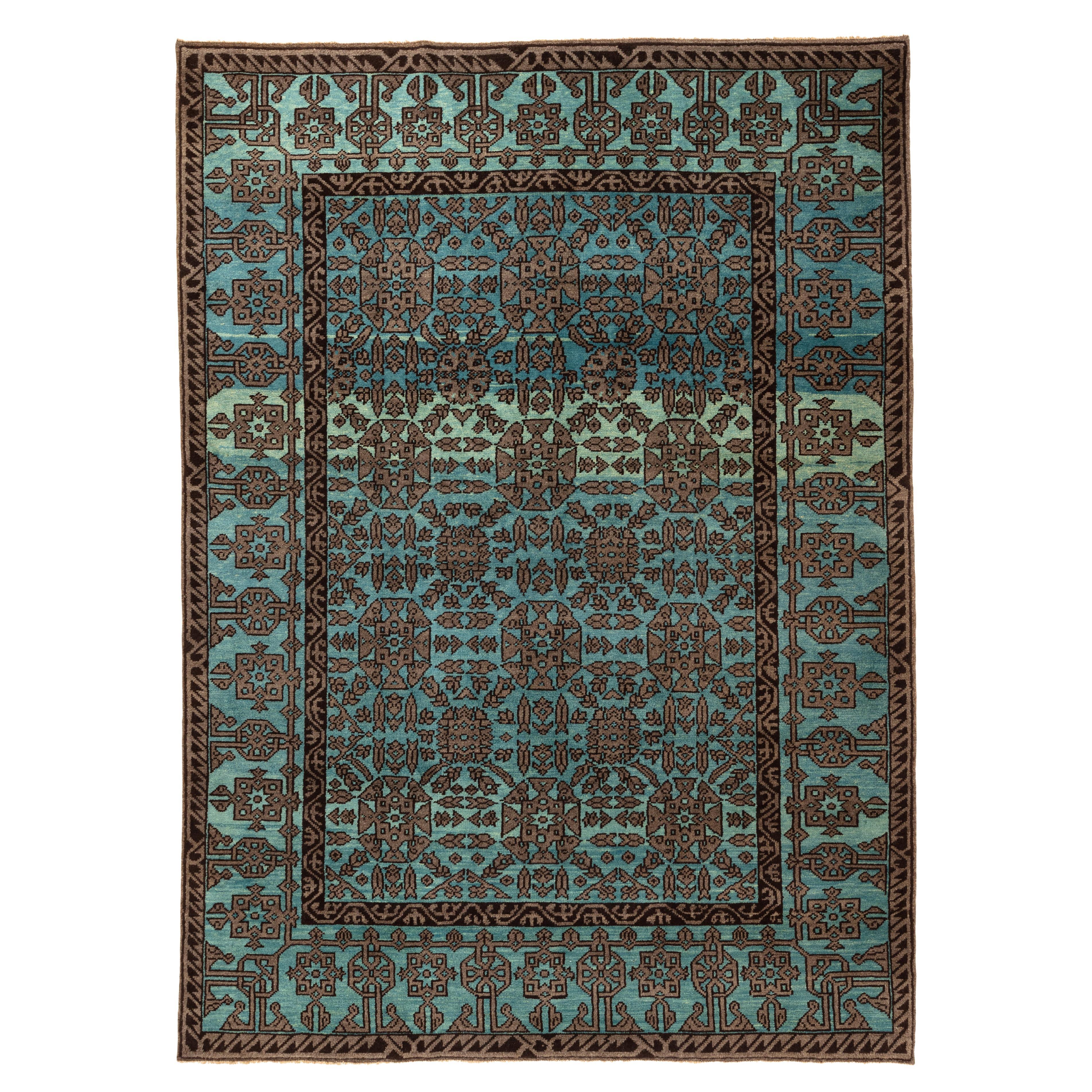 Ararat Rugs the Divrigi Ulu Mosque Carpet Anatolian Revival Rug, Natural Dyed For Sale