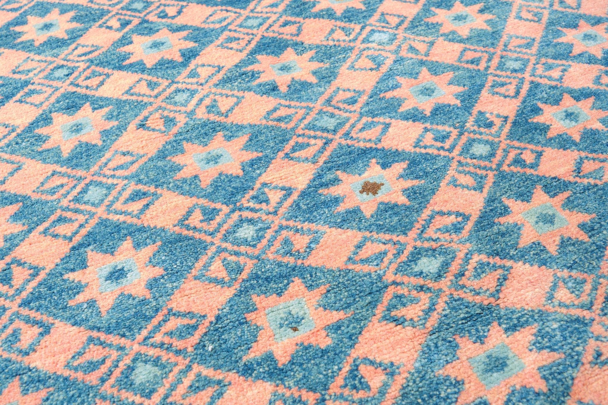 Revival Ararat Rugs the Esrefoglu Mosque Stars in Lattice Carpet Anatolian Natural Dyed For Sale